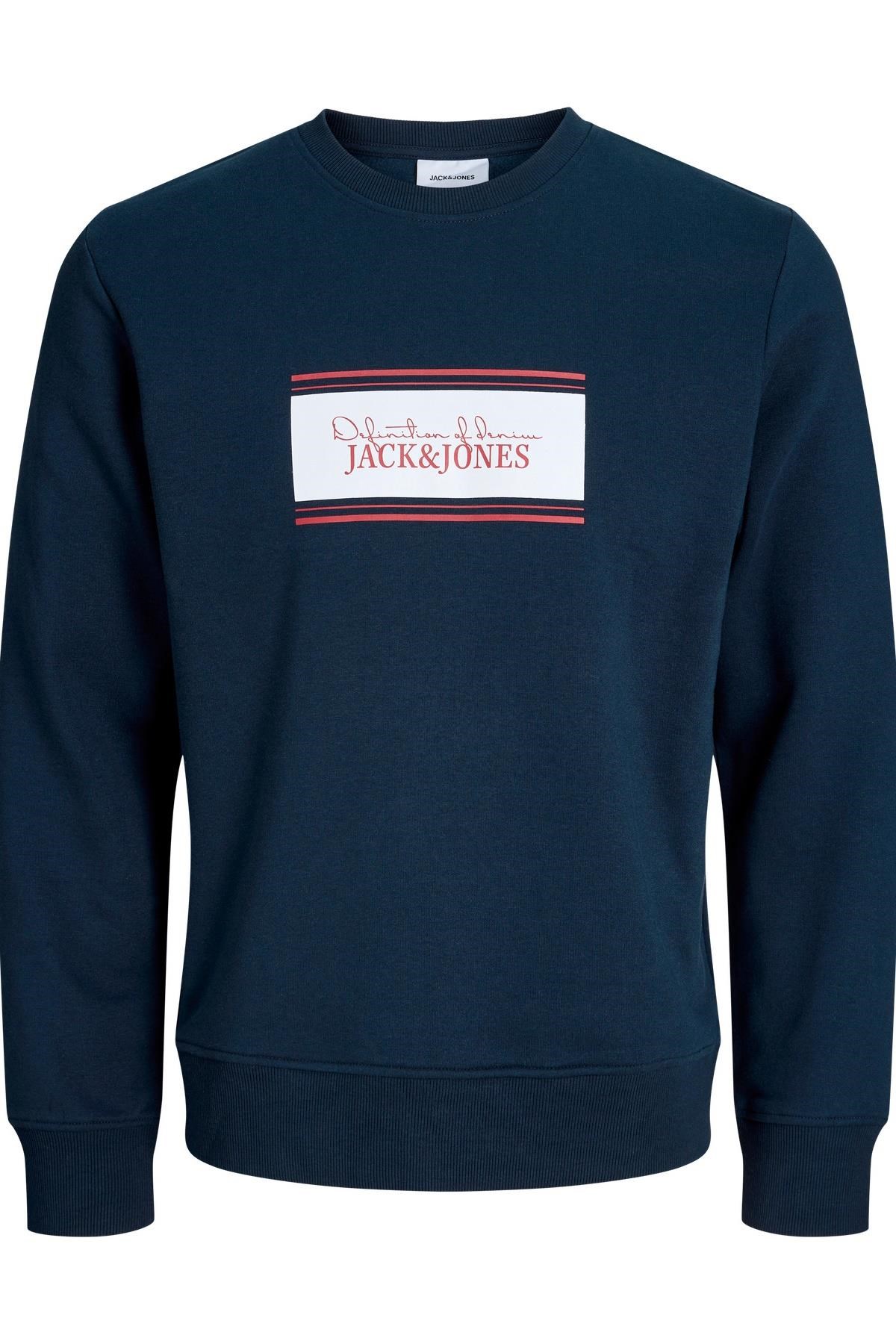 Jack & Jones JJBUSTER Erkek Bisiklet Yaka Sweatshirt Günlük Rahat 