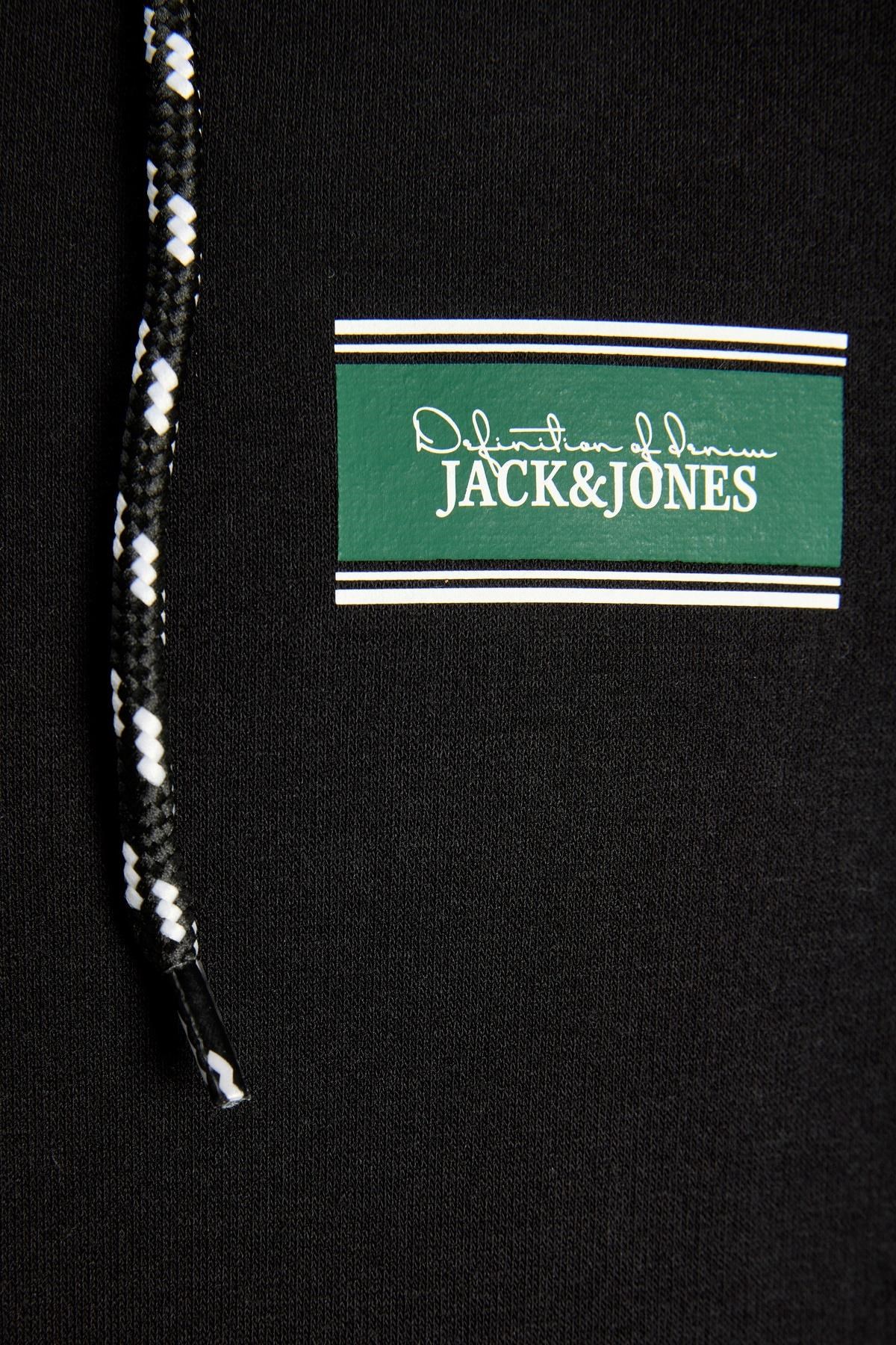 Jack & Jones JJBUSTER Erkek Fermuarlı Kapüşonlu Sweatshirt Günlük Rahat 
