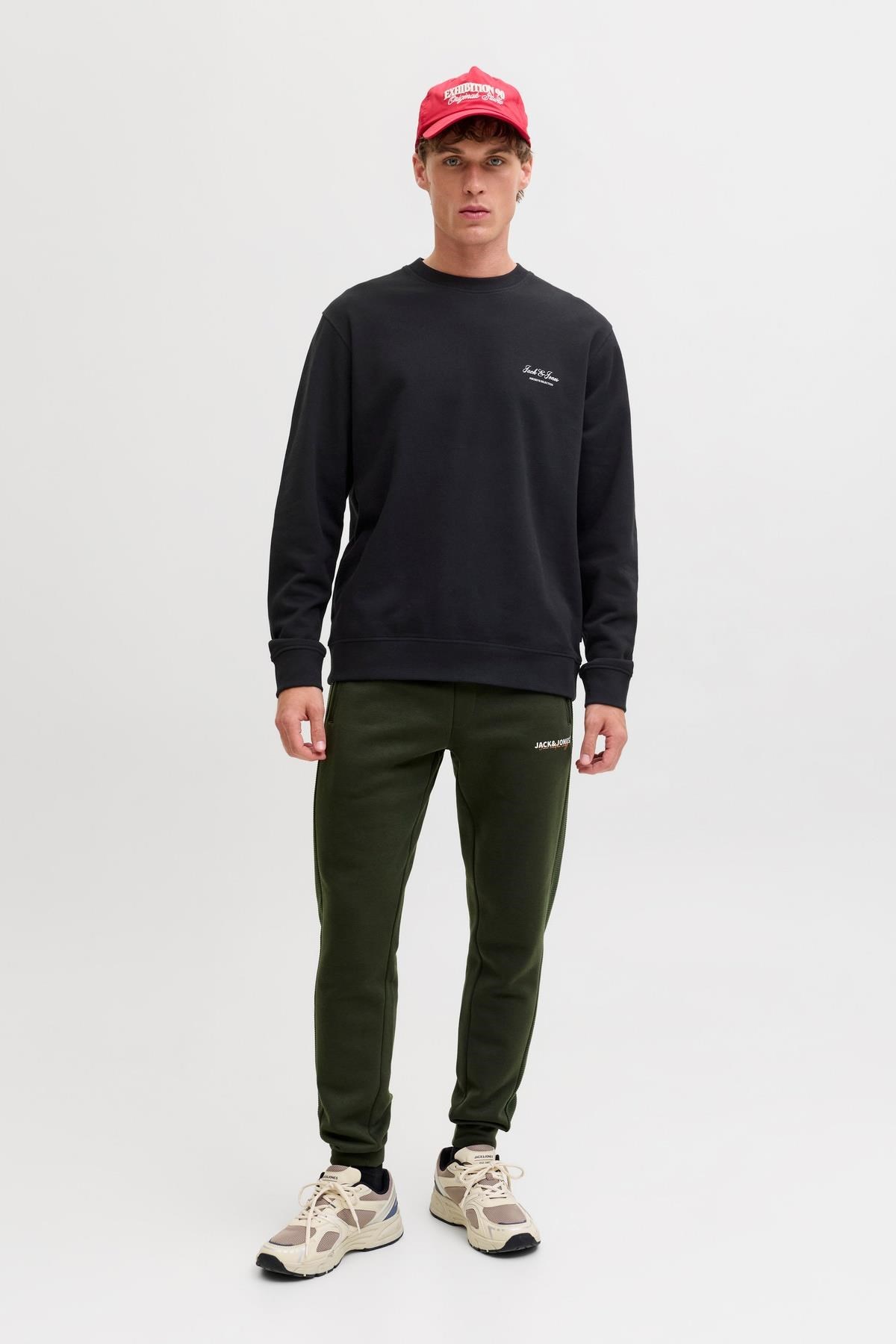 Jack & Jones JJEARCHIVE Graphic Erkek Baskılı Bisiklet Yaka Sweatshirt Günlük Rahat 