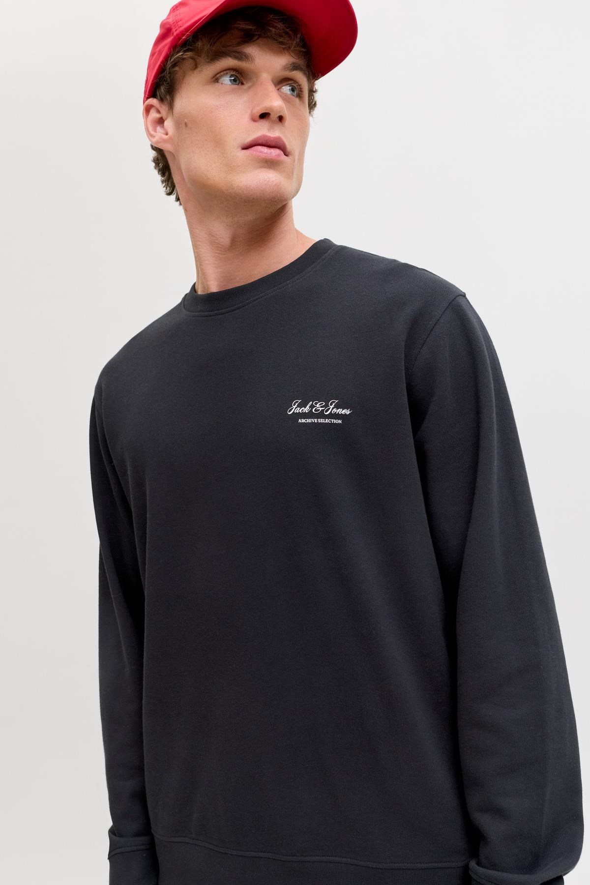 Jack & Jones JJEARCHIVE Graphic Erkek Baskılı Bisiklet Yaka Sweatshirt Günlük Rahat 