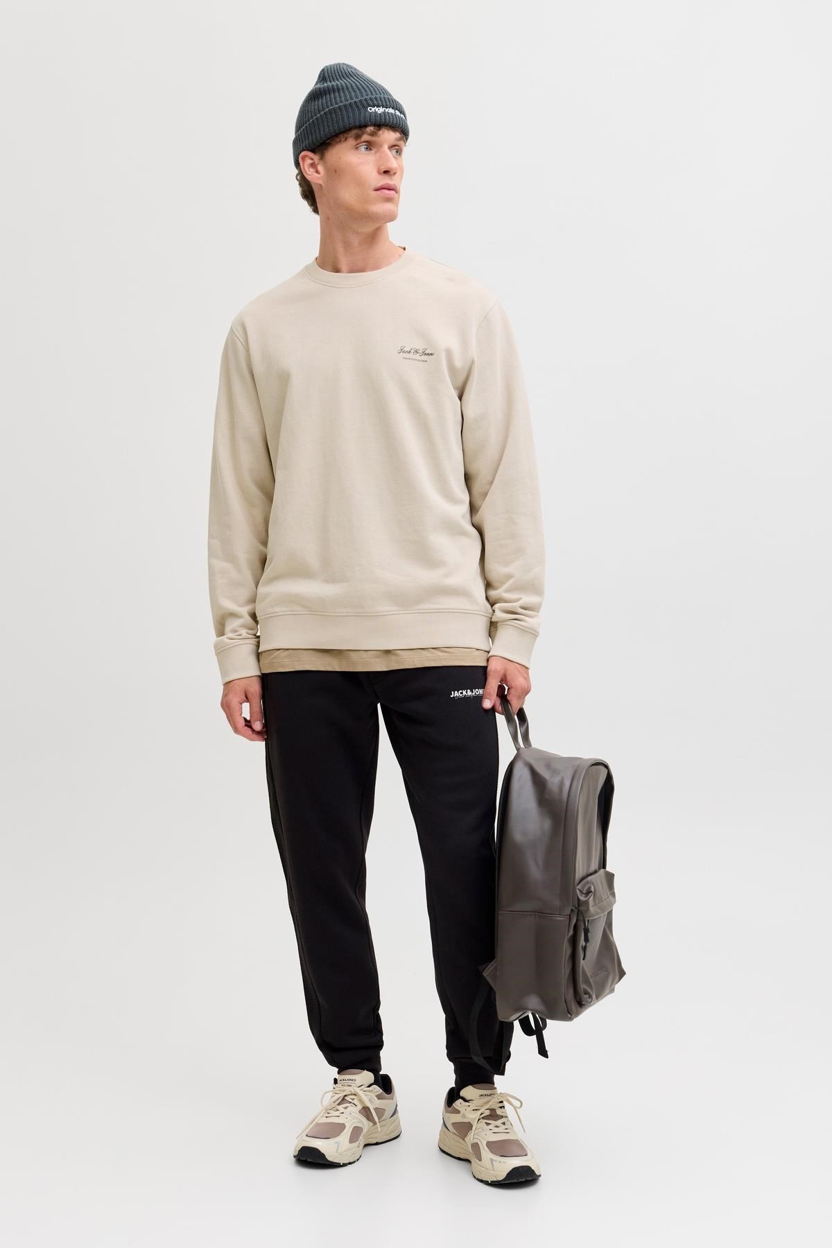 Jack & Jones JJEARCHIVE Graphic Erkek Baskılı Bisiklet Yaka Sweatshirt Günlük Rahat 