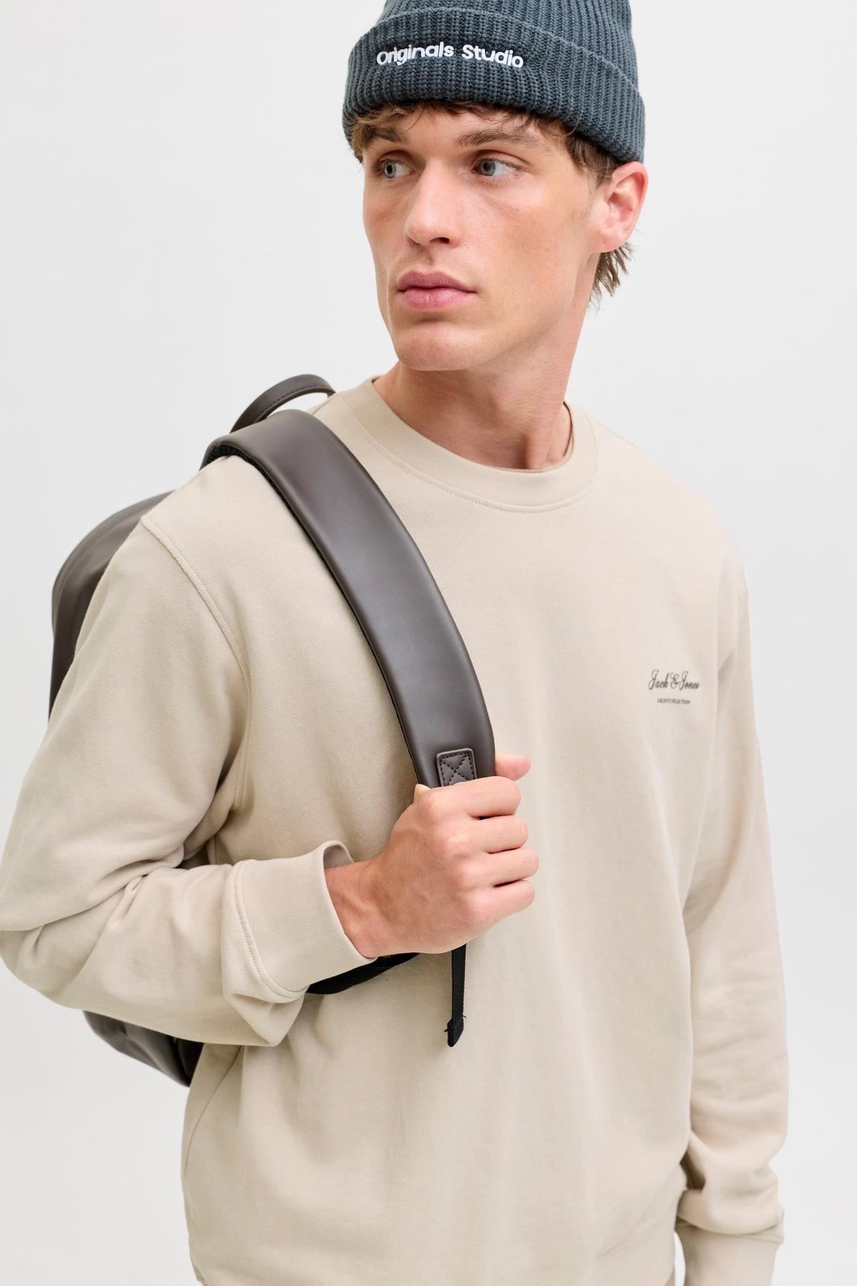 Jack & Jones JJEARCHIVE Graphic Erkek Baskılı Bisiklet Yaka Sweatshirt Günlük Rahat 