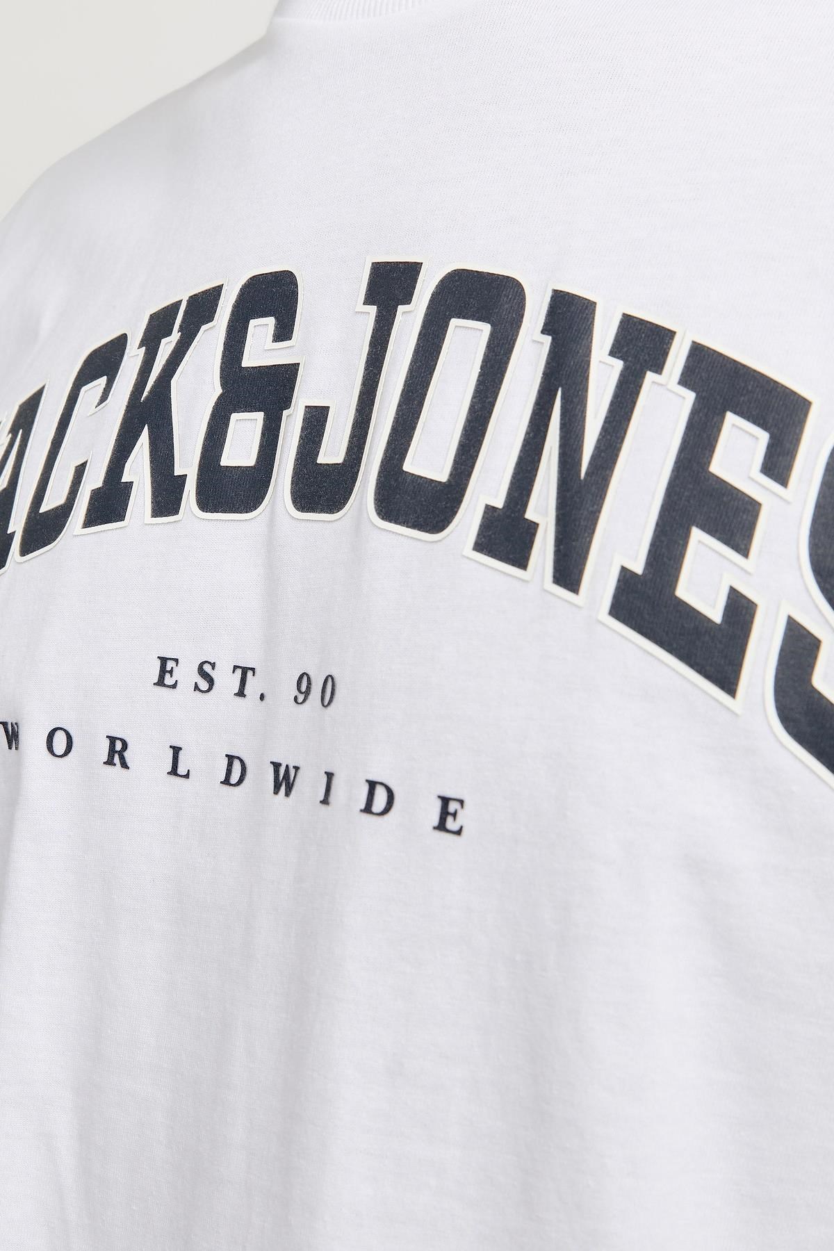 Jack & Jones JJECALEB Varsity Bisiklet Yaka Erkek T-Shirt 