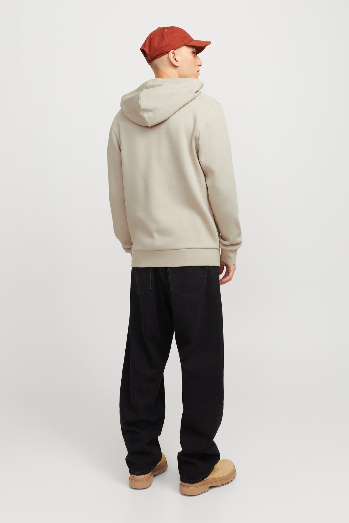 Jack & Jones JJECORP Logo Erkek Fermuarlı Kapüşonlu Sweatshirt Günlük Rahat 