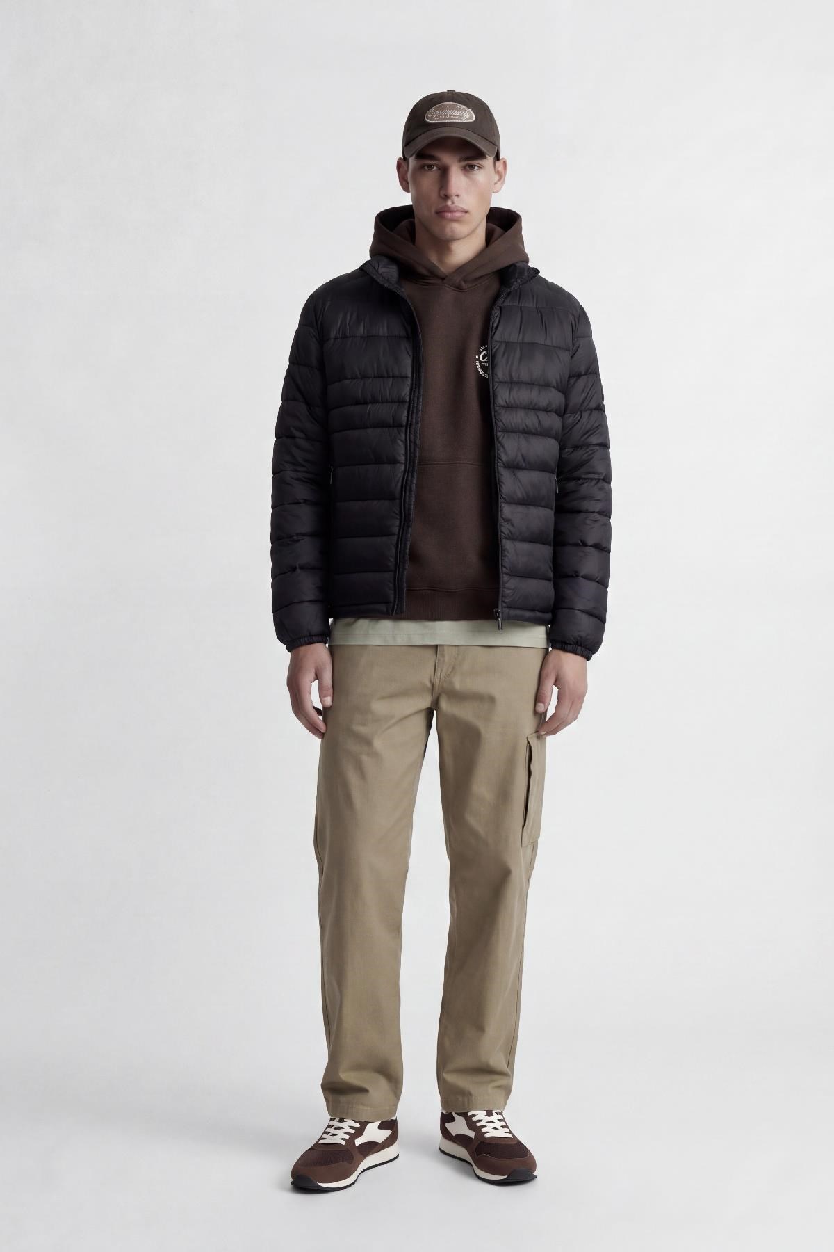 Jack & Jones JJEKINGSLEY Erkek Hafif Şişme Mont Dik Yaka Günlük Rahat 