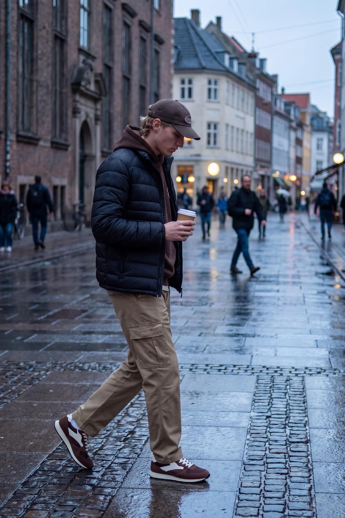 Jack & Jones JJEKINGSLEY Erkek Hafif Şişme Mont Dik Yaka Günlük Rahat 
