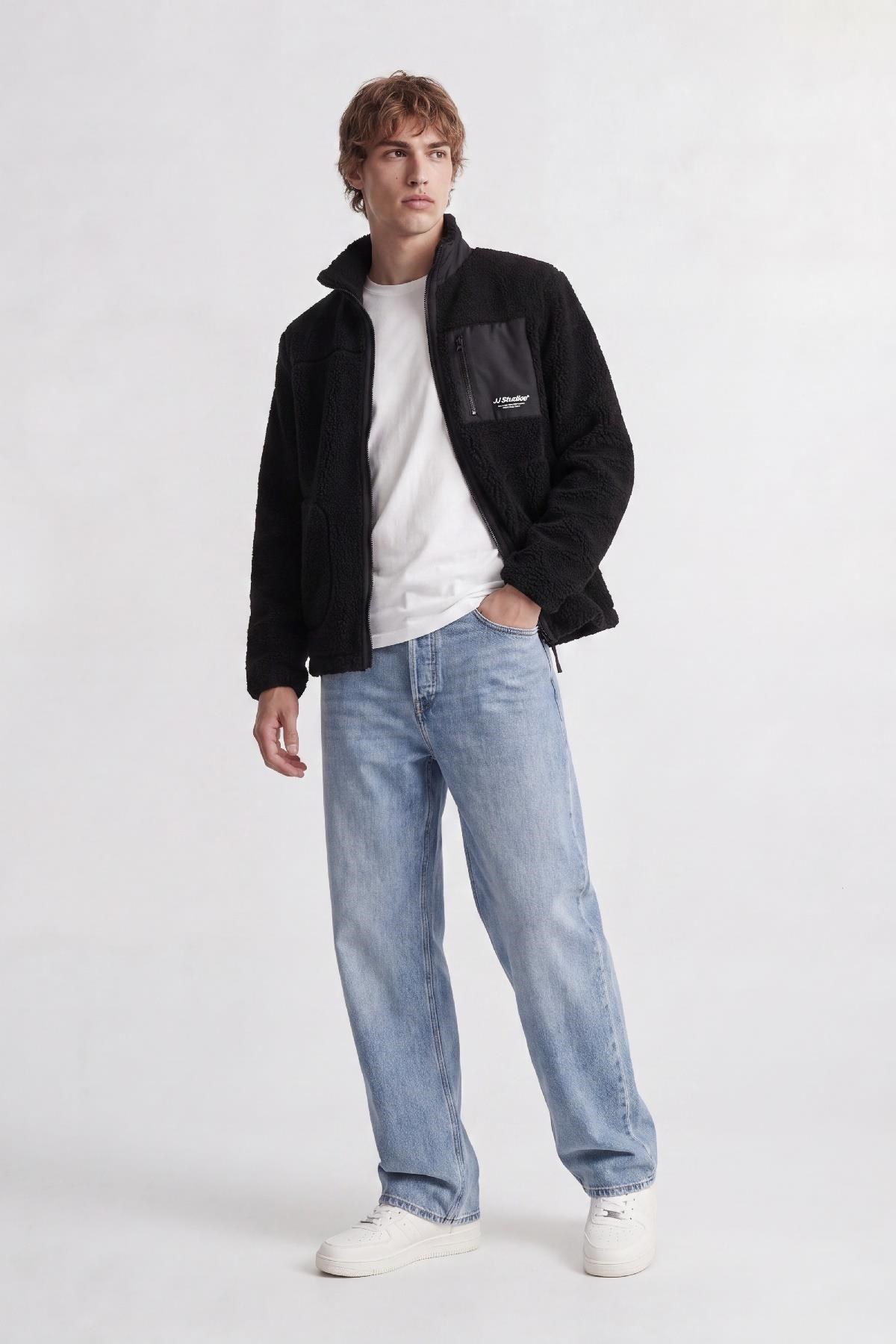 Jack & Jones JJESOHO Erkek Teddy Peluş Ceket Günlük Rahat 