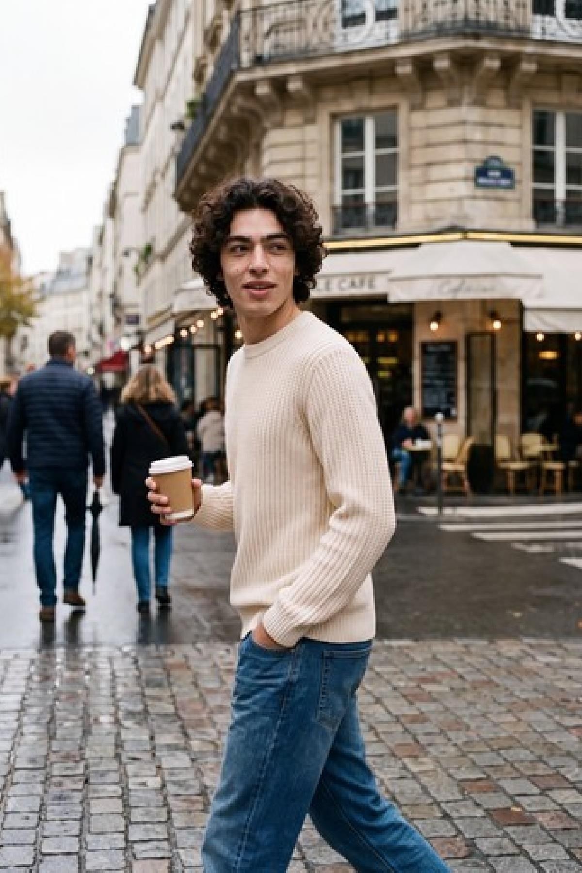 Jack & Jones JJJAXON Erkek Bisiklet Yaka Triko Kazak Günlük Şık 
