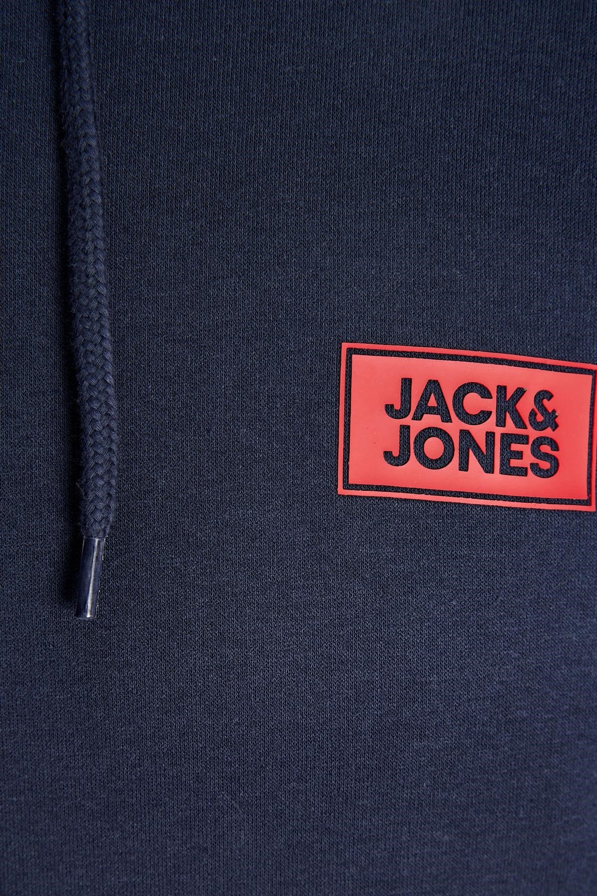 Jack & Jones JJRUSH Erkek Kapüşonlu Sweatshirt Rahat Günlük Pamuklu 