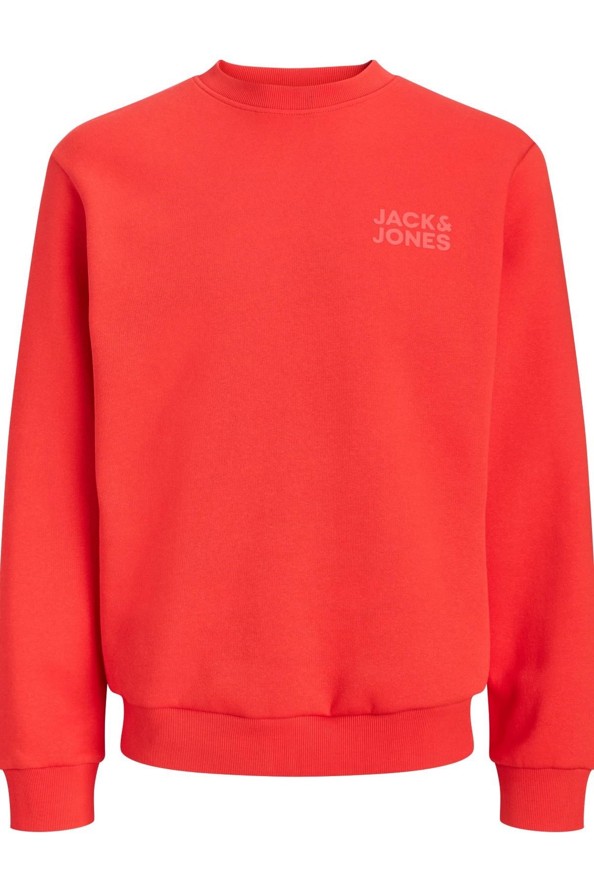 Jack & Jones JORLOGO Erkek Bisiklet Yaka Logolu Sweatshirt Rahat Günlük 