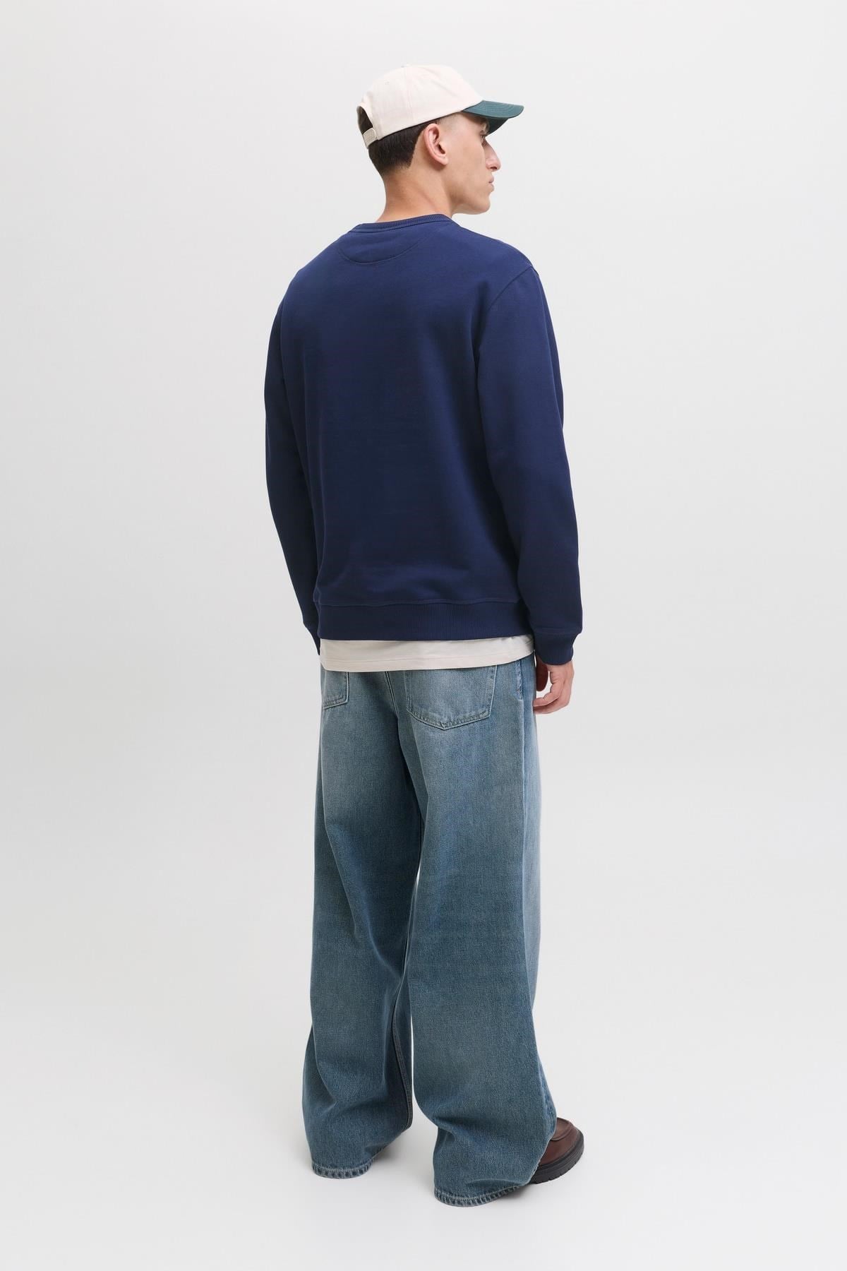 Jack & Jones JORNORREBRO Nakış Detaylı Bisiklet Yaka Erkek Sweatshirt 