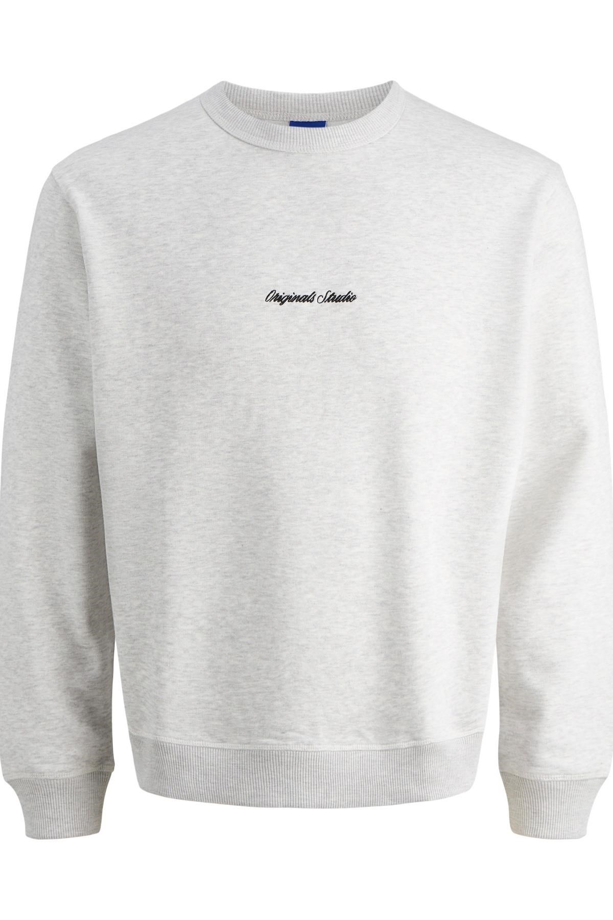 Jack & Jones JORNORREBRO Nakış Detaylı Bisiklet Yaka Erkek Sweatshirt 