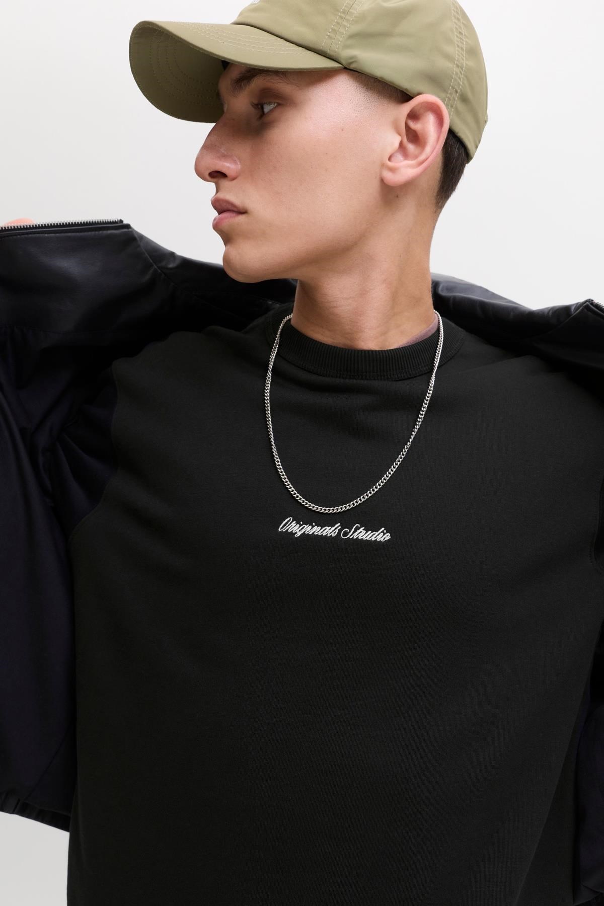 Jack & Jones JORNORREBRO Nakış Detaylı Bisiklet Yaka Erkek Sweatshirt 