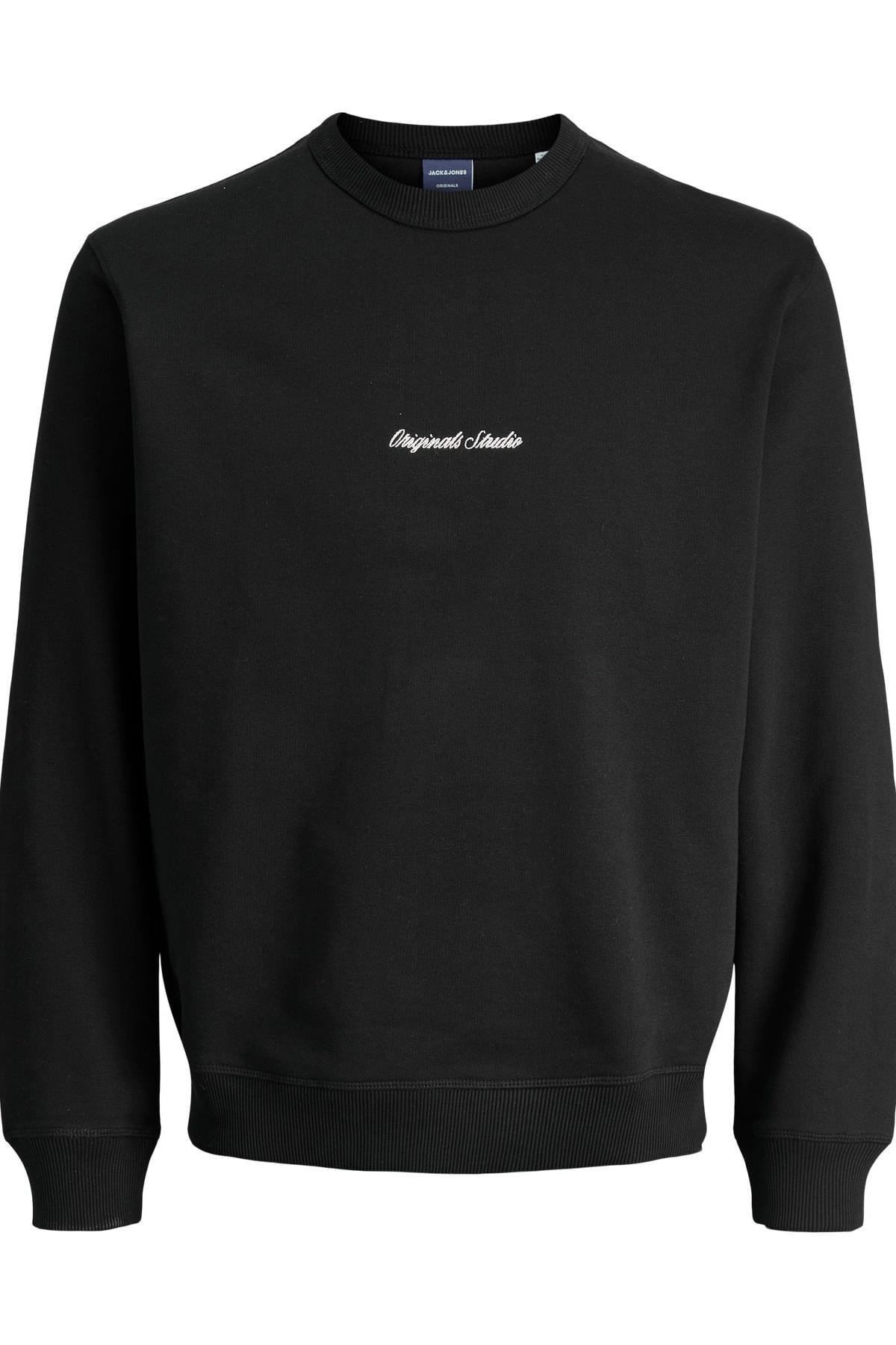 Jack & Jones JORNORREBRO Nakış Detaylı Bisiklet Yaka Erkek Sweatshirt 