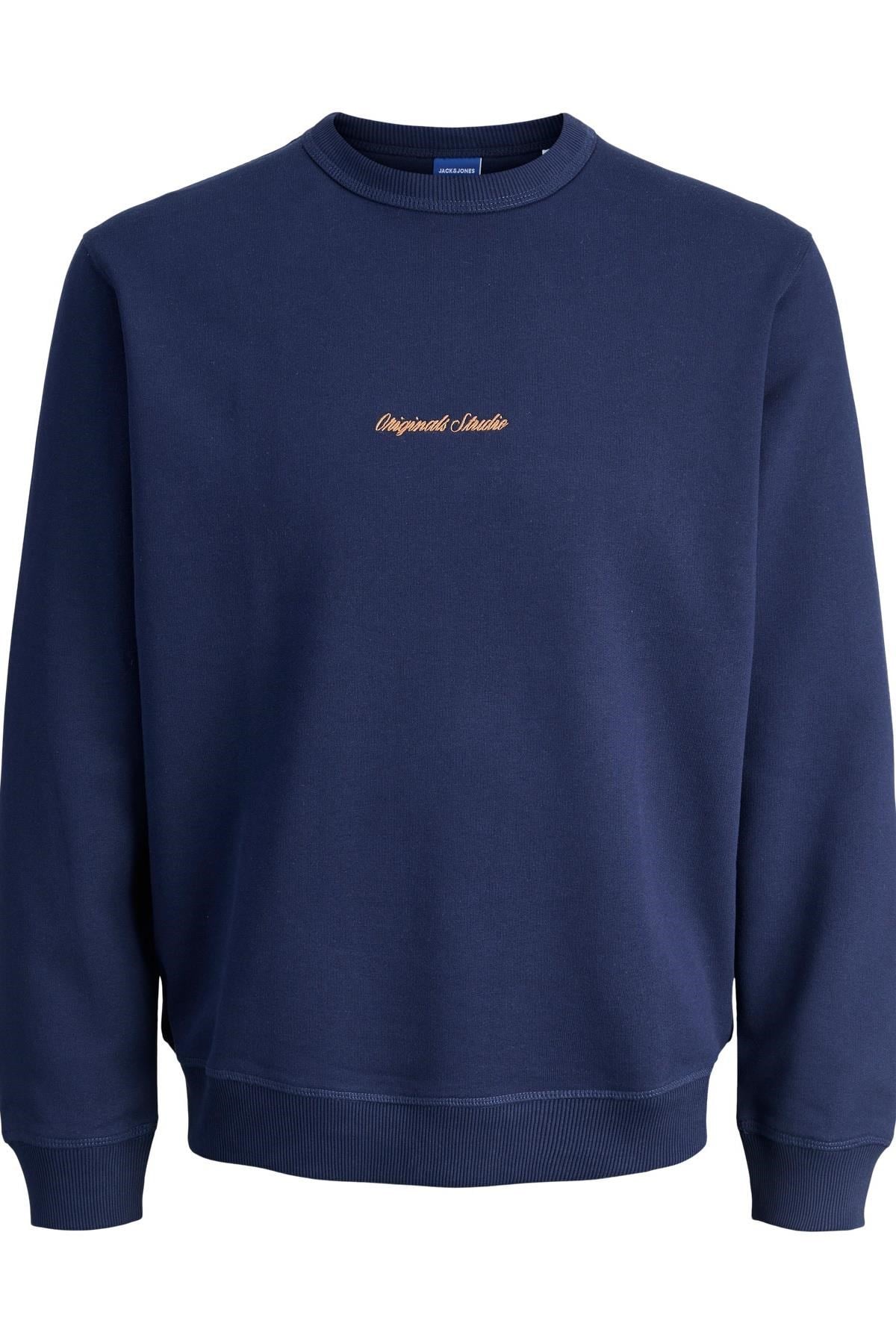 Jack & Jones JORNORREBRO Nakış Detaylı Bisiklet Yaka Erkek Sweatshirt 
