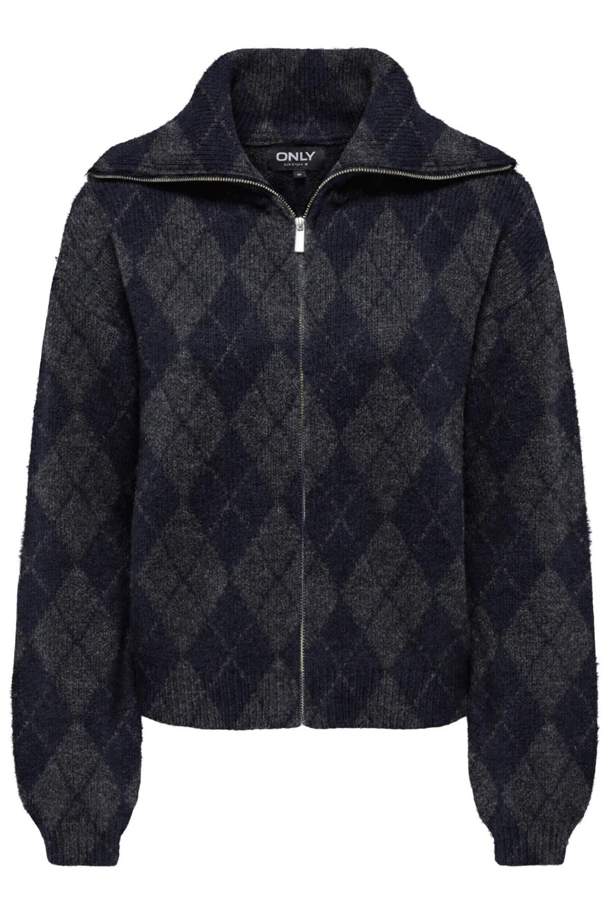 ONLMAROON LS ZIP COLLAR CARDIGAN KNT 