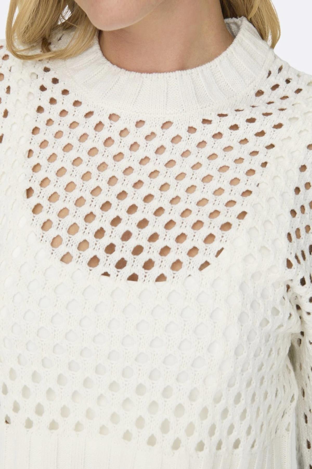 ONLSMILLA SHORT PULLOVER L/S KNT NOOS BEJ