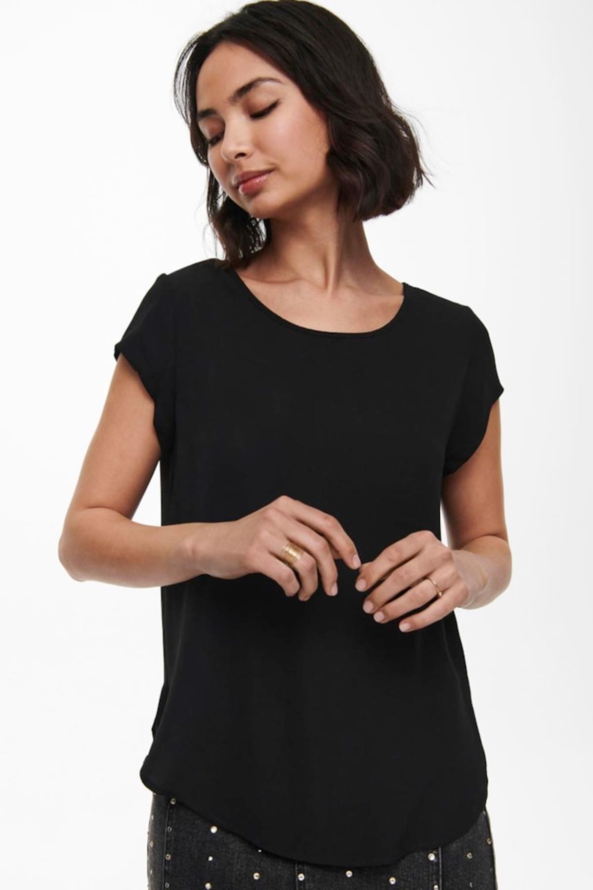 ONLVIC S/S SOLID TOP NOOS PTM SİYAH