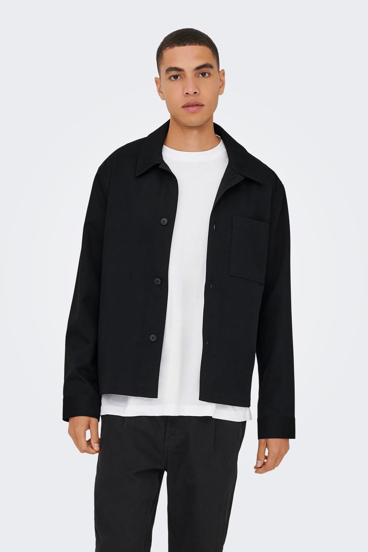 Only & Sons ONSMIRO Erkek Overshirt Gömlek Regular Fit Günlük Rahat 
