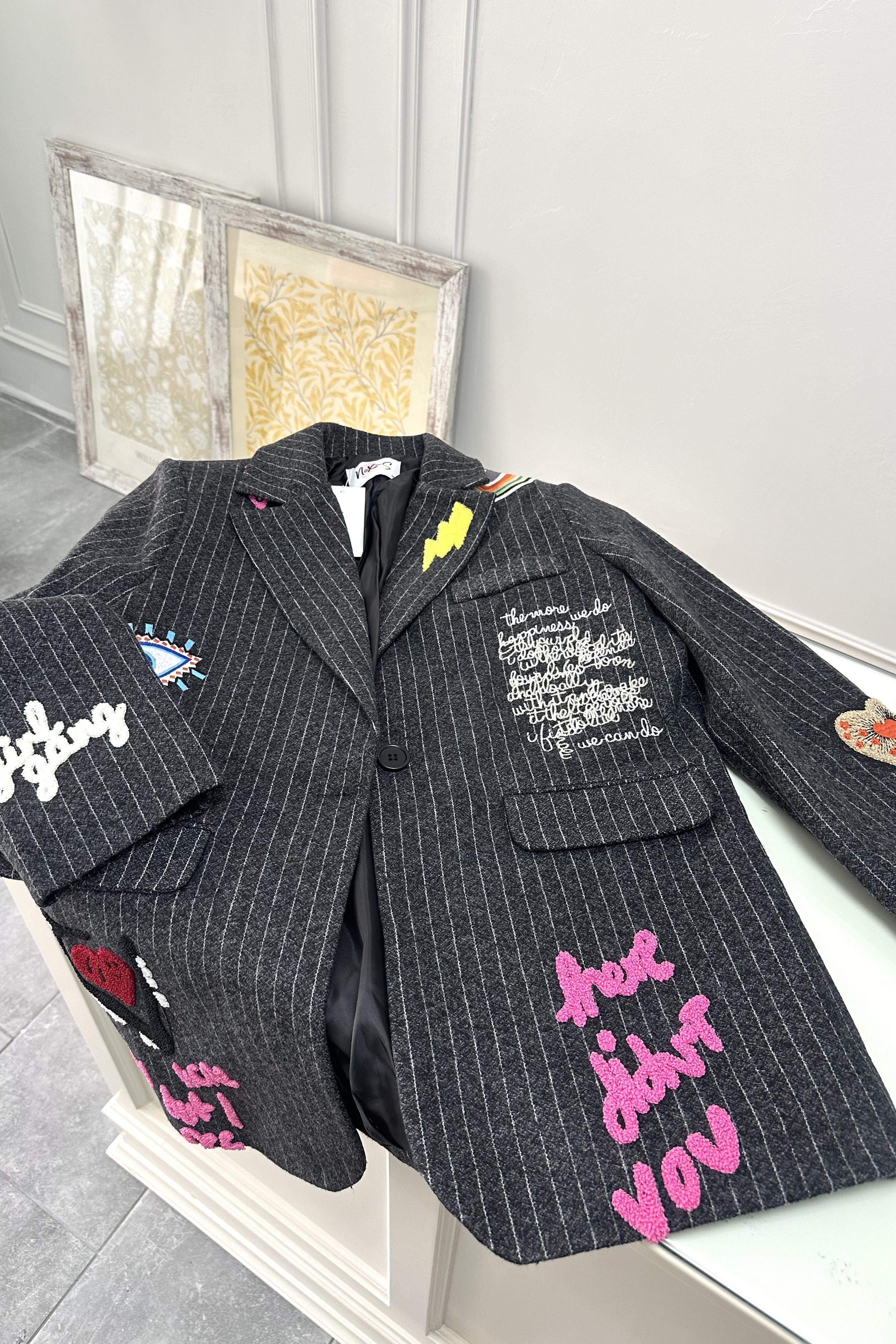 Tasarım Blazer Gri