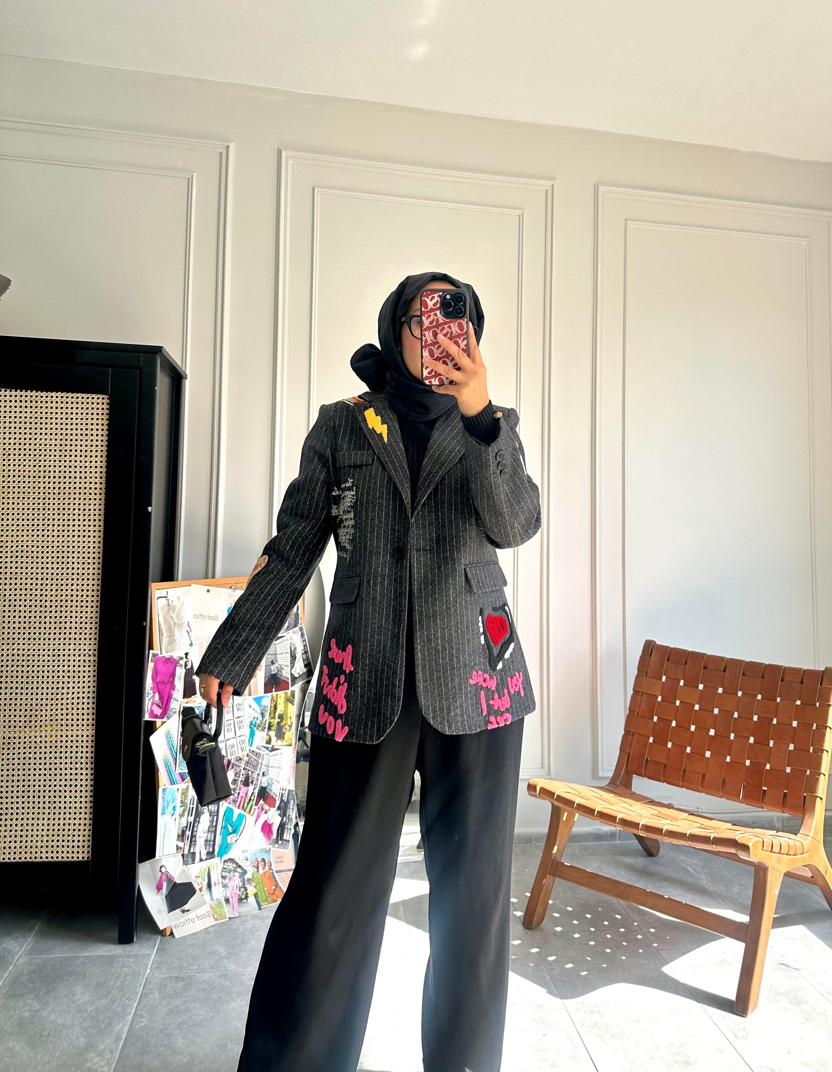Tasarım Blazer Gri