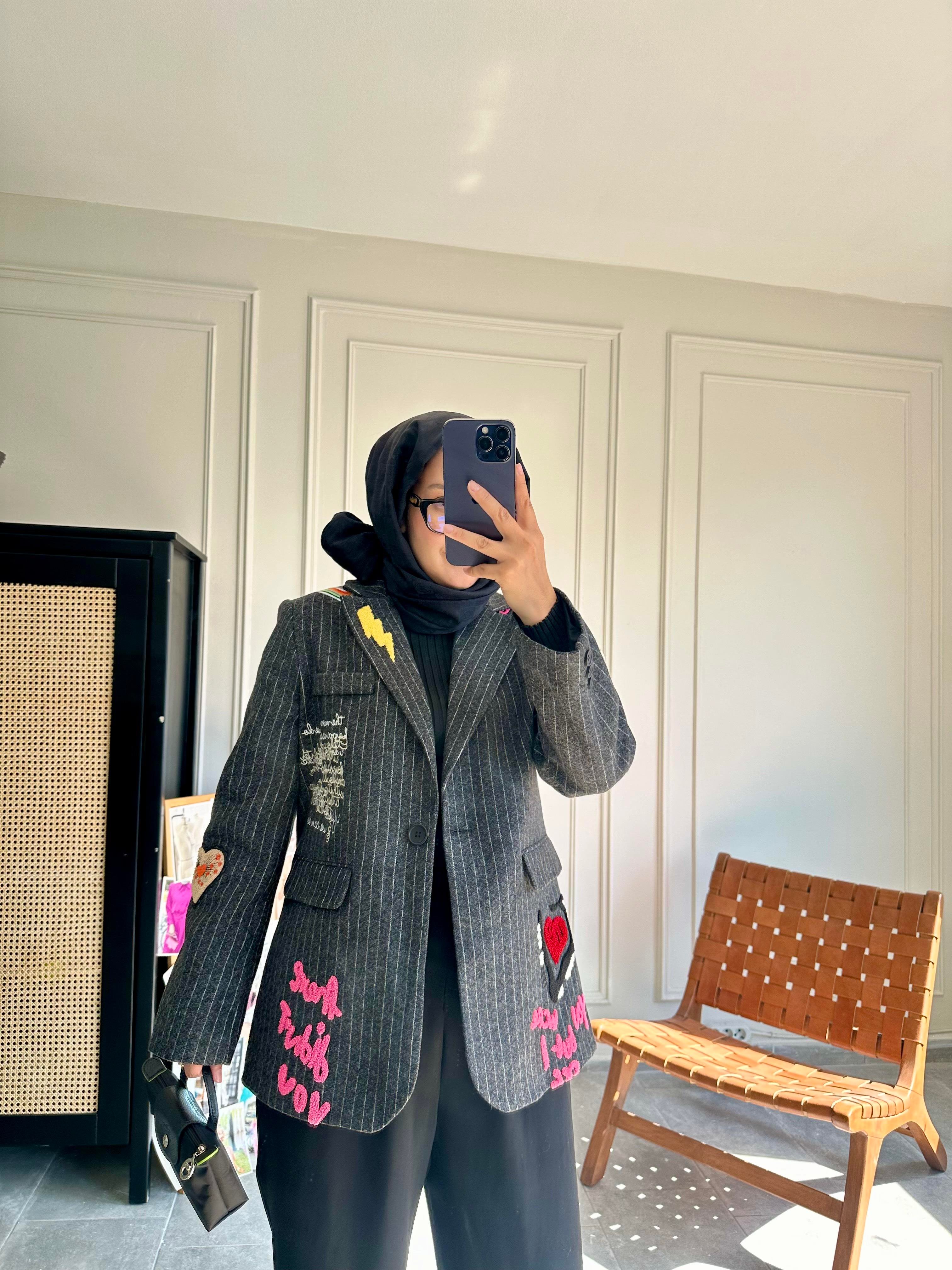 Tasarım Blazer Gri