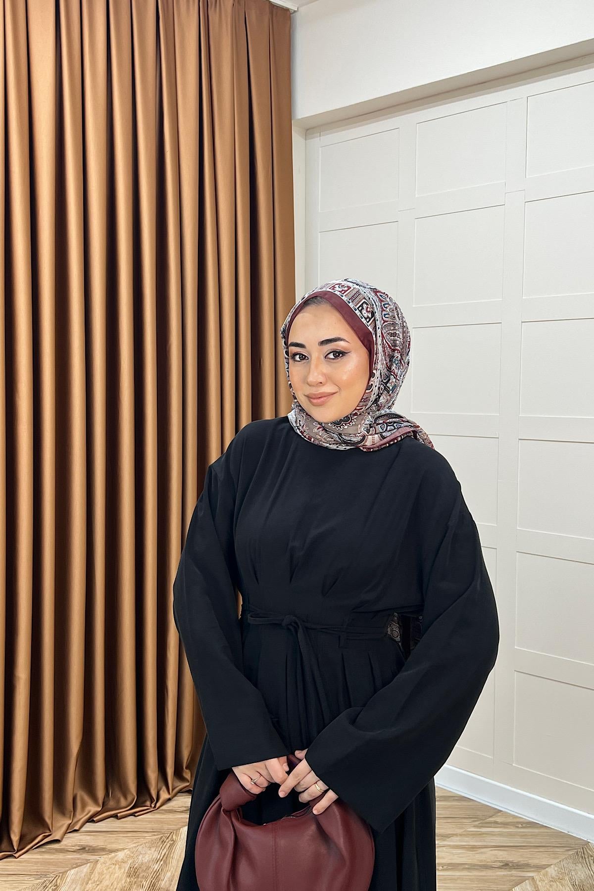 Alya Belden Bağlamalı Elbise Siyah