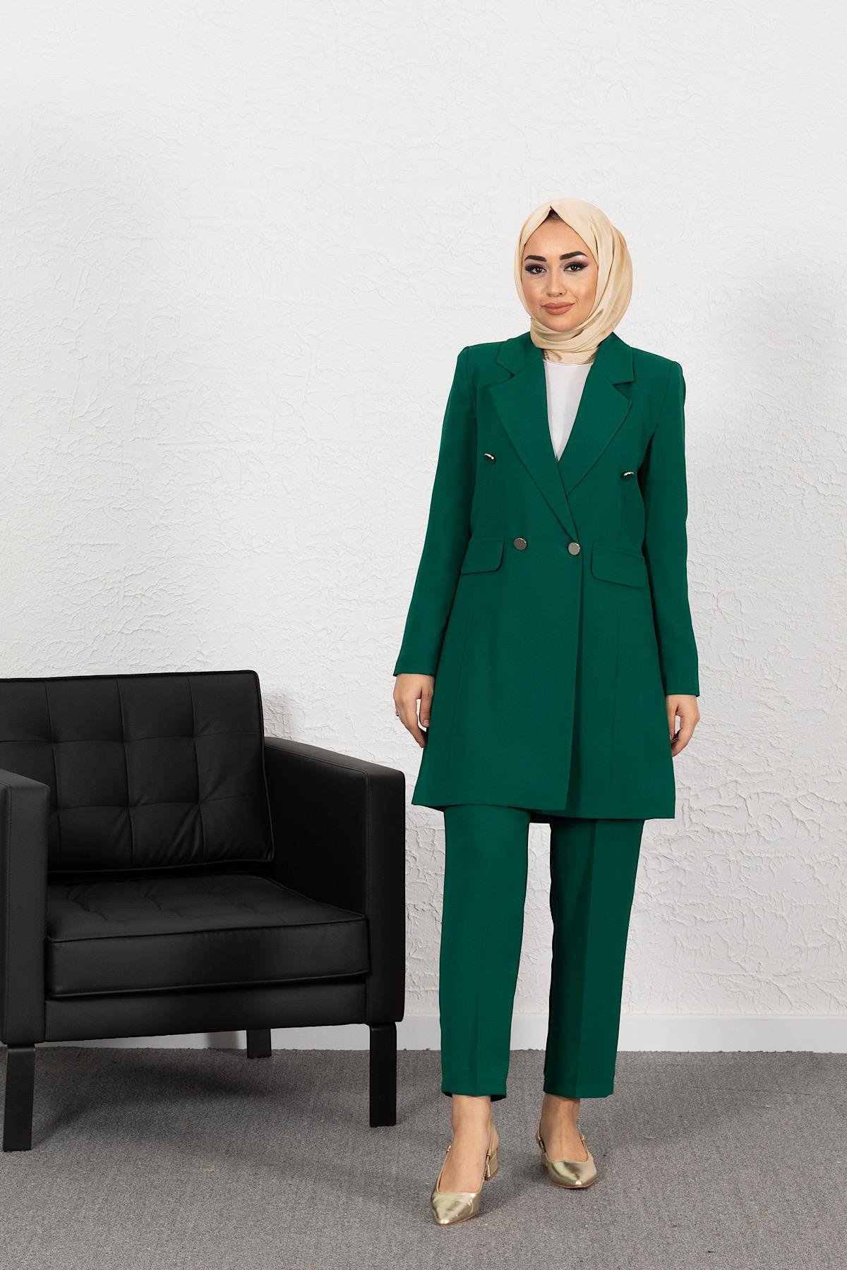 Blazer Ceketli İkili Takım Yeşil