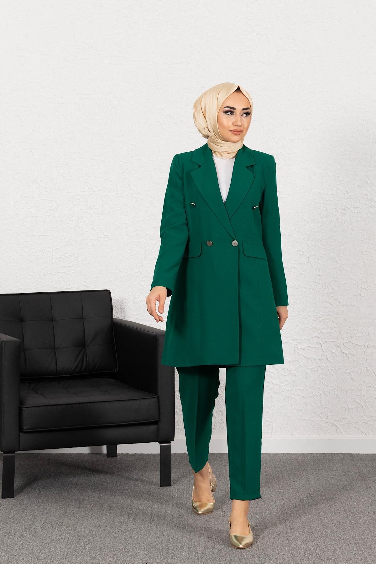 Blazer Ceketli İkili Takım Yeşil