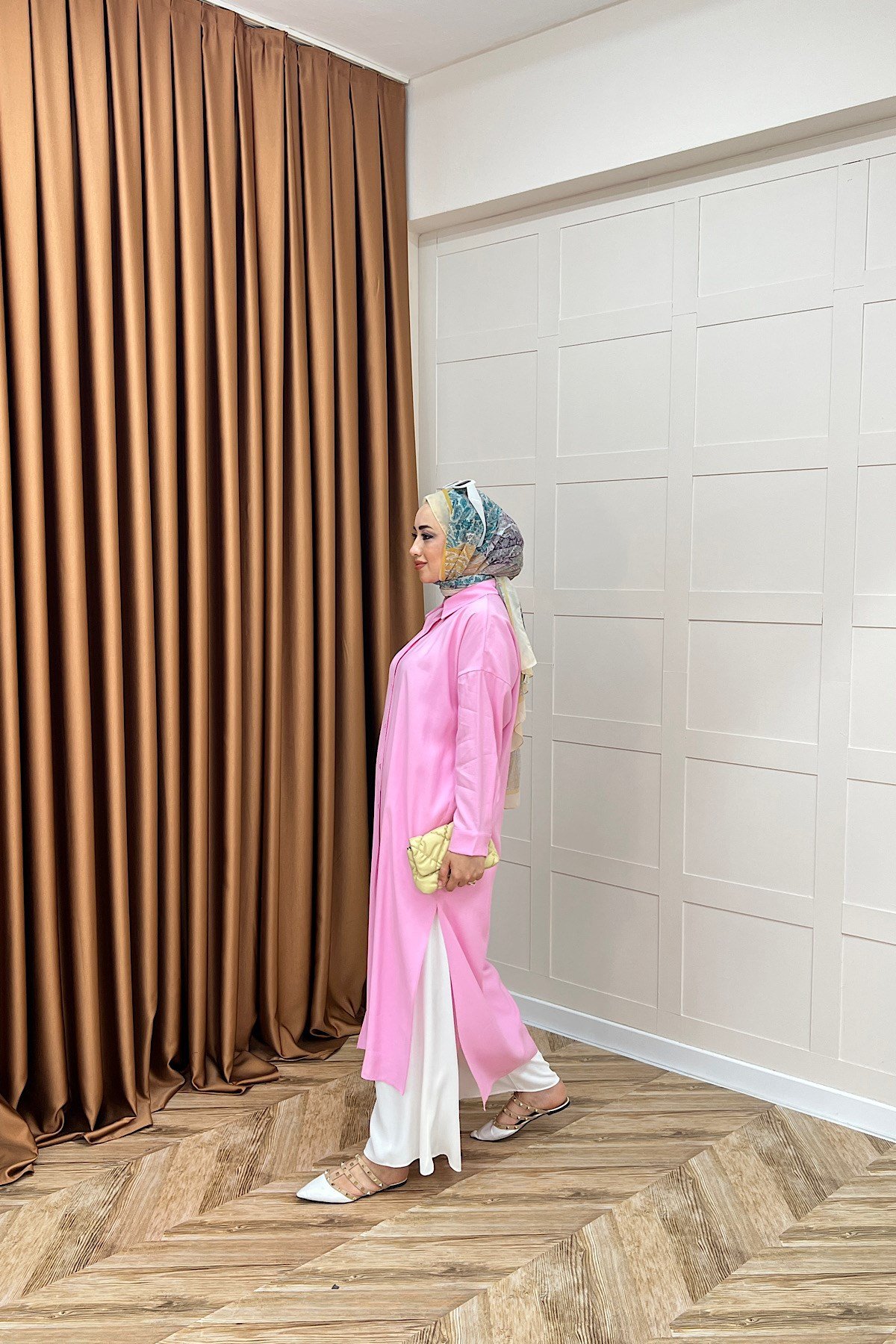Cupra Uzun Tunik Pembe