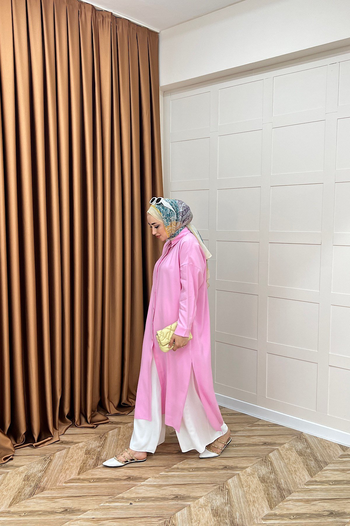 Cupra Uzun Tunik Pembe