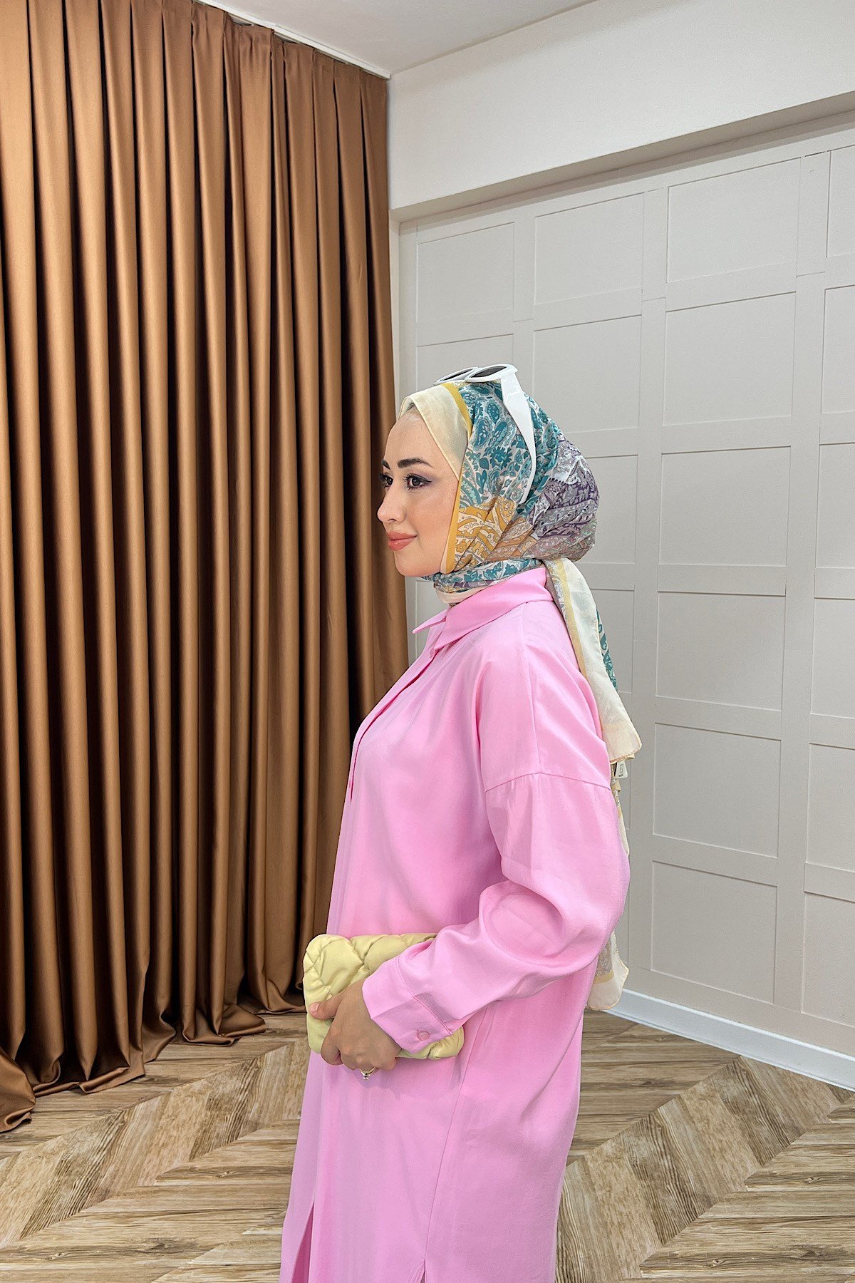 Cupra Uzun Tunik Pembe