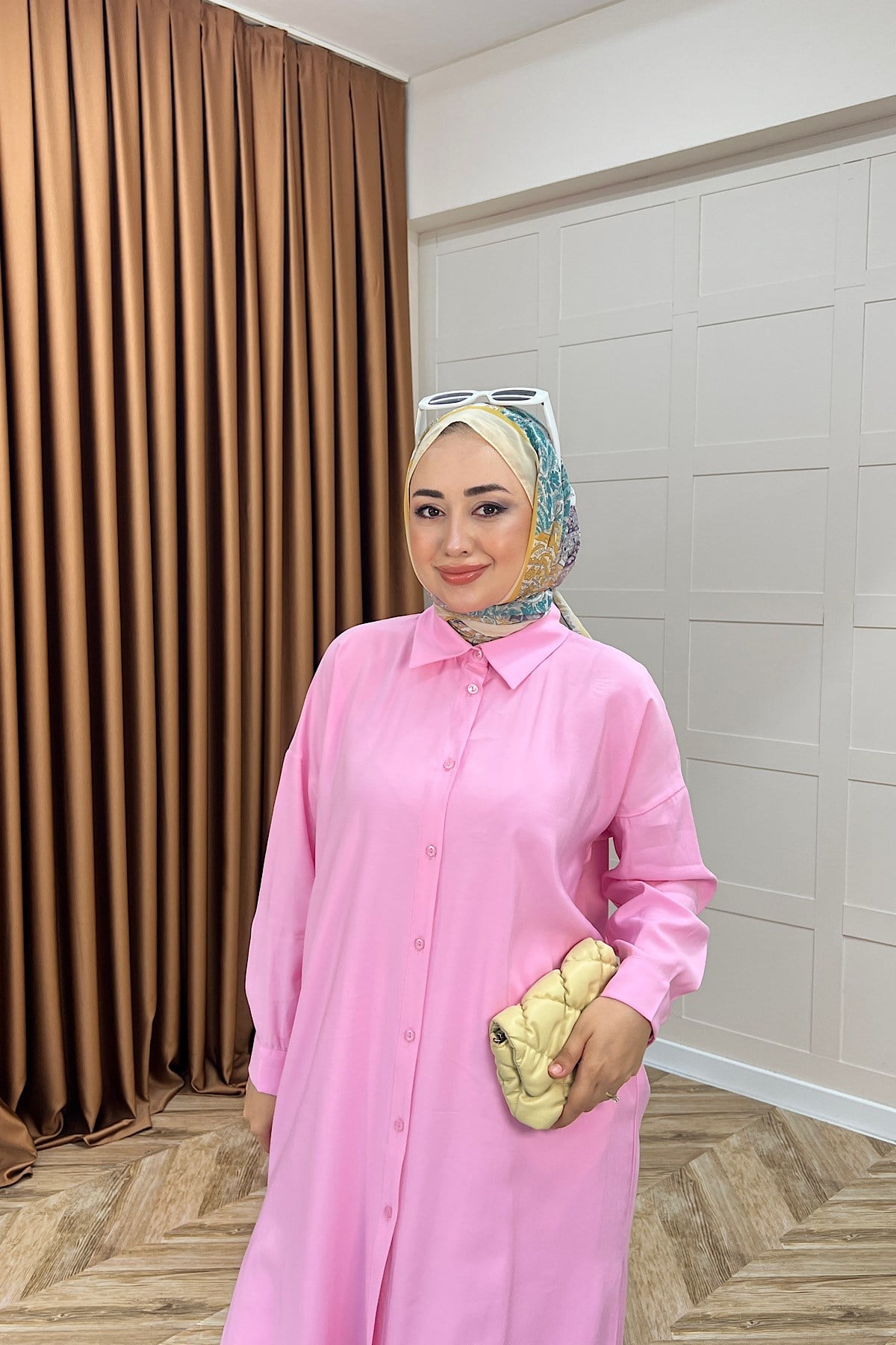 Cupra Uzun Tunik Pembe