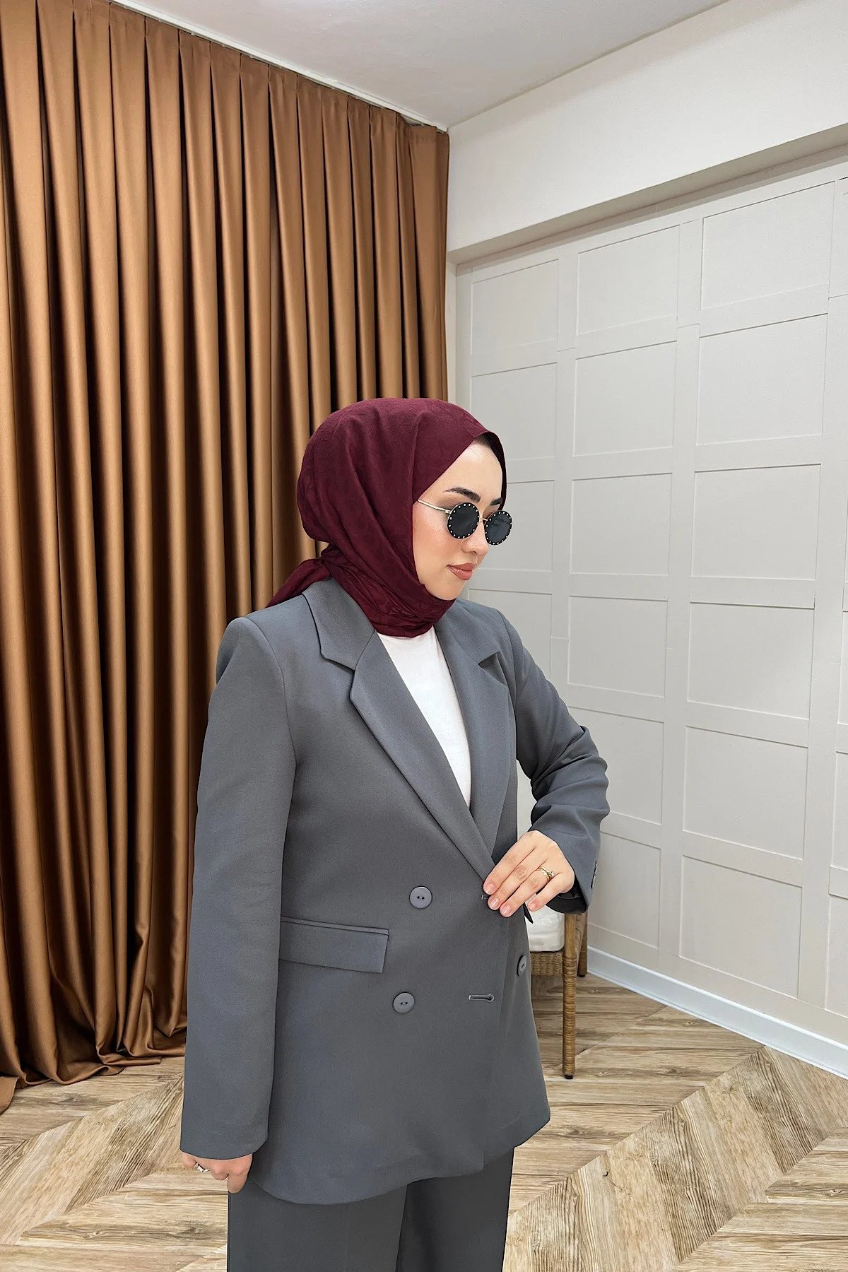 Dört Düğme Ceket Takım Antrasit