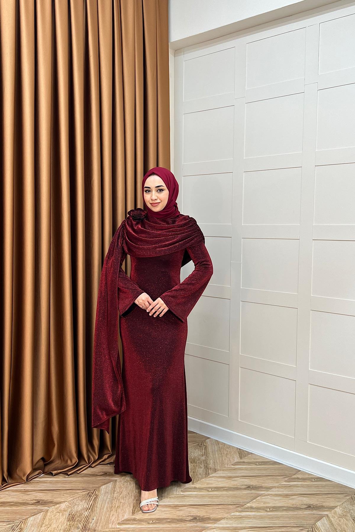 Elara Balık Abiye Bordo
