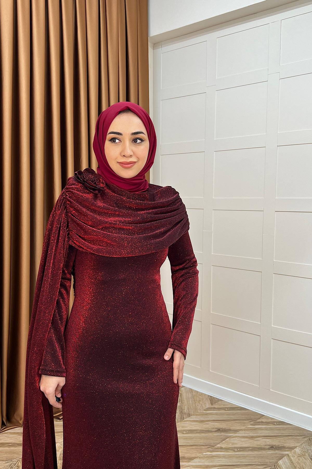 Elara Balık Abiye Bordo