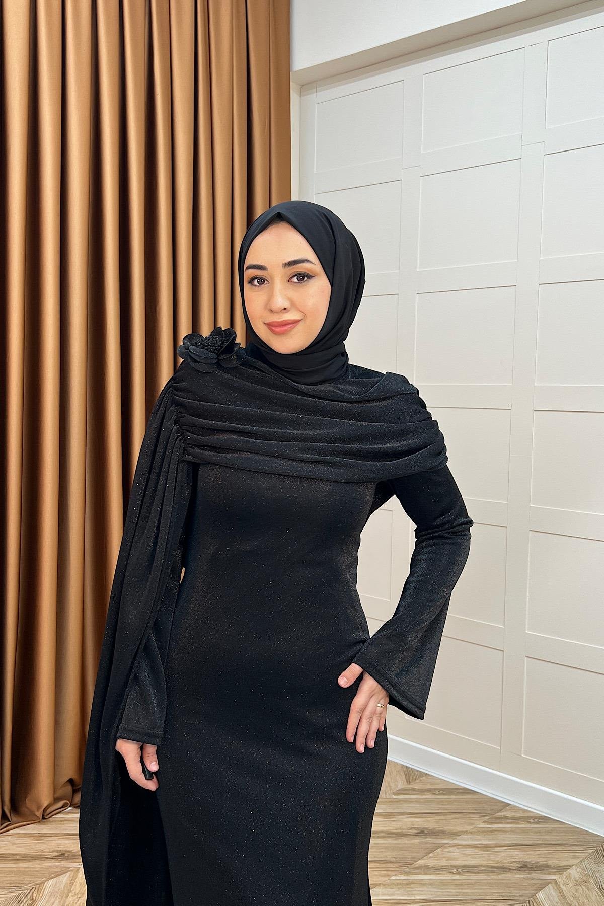Elara Balık Abiye Siyah