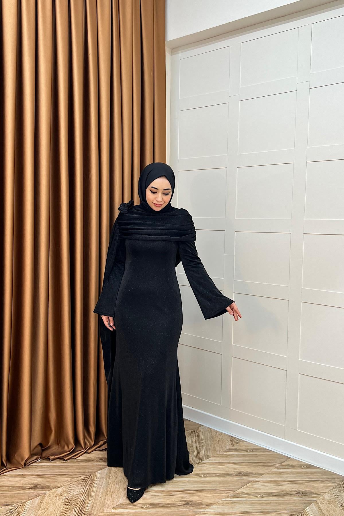 Elara Balık Abiye Siyah