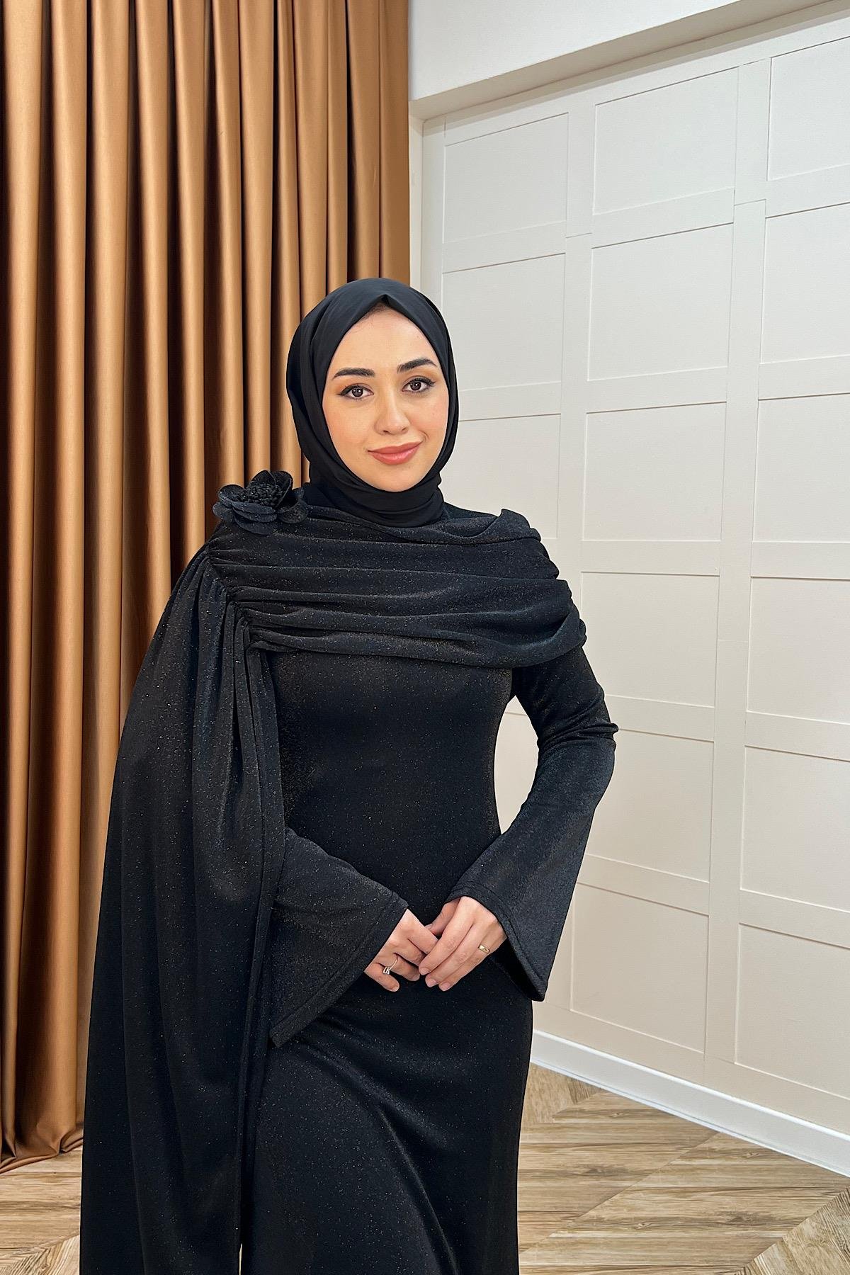 Elara Balık Abiye Siyah
