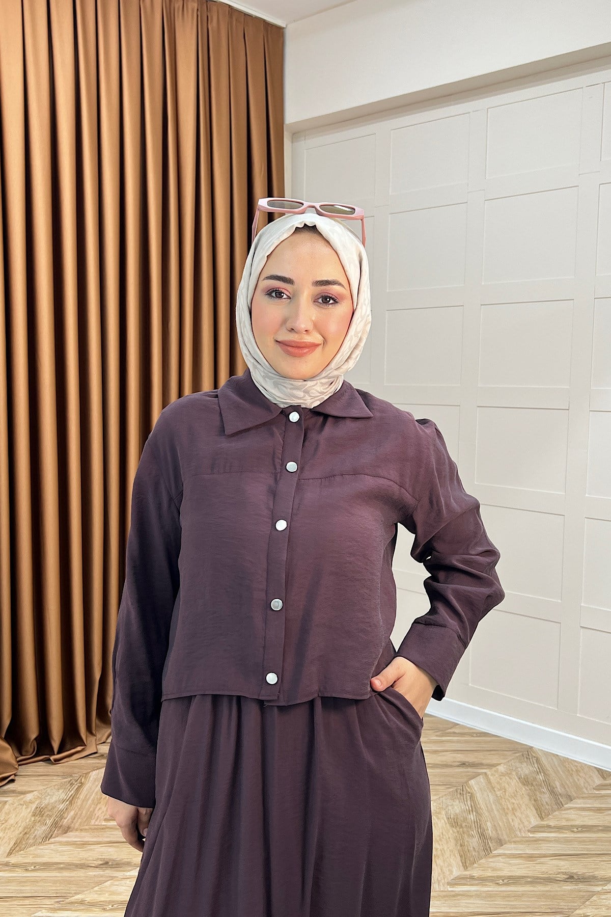 Elisa Beli Lastikli Elbise Mürdüm