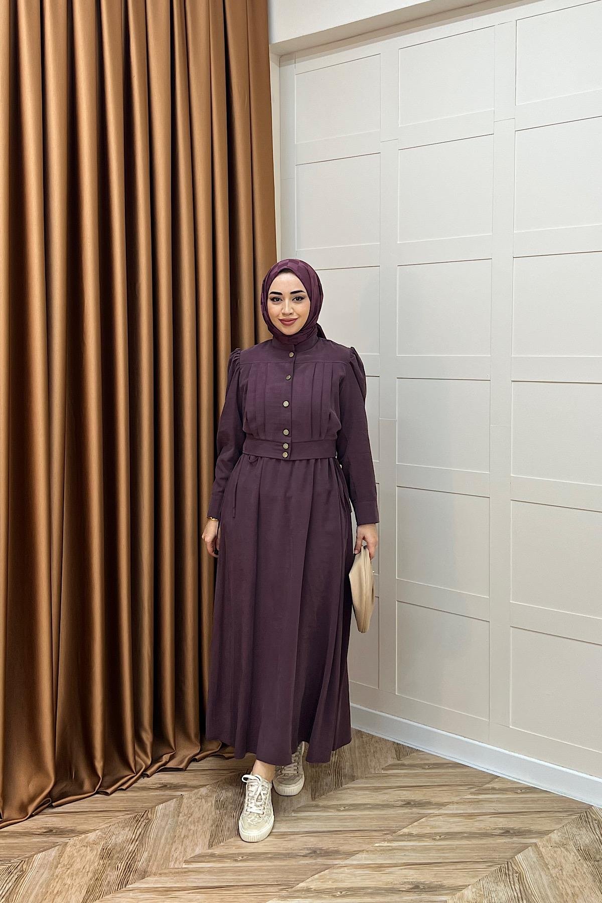 Elisa İkili Elbise Mürdüm