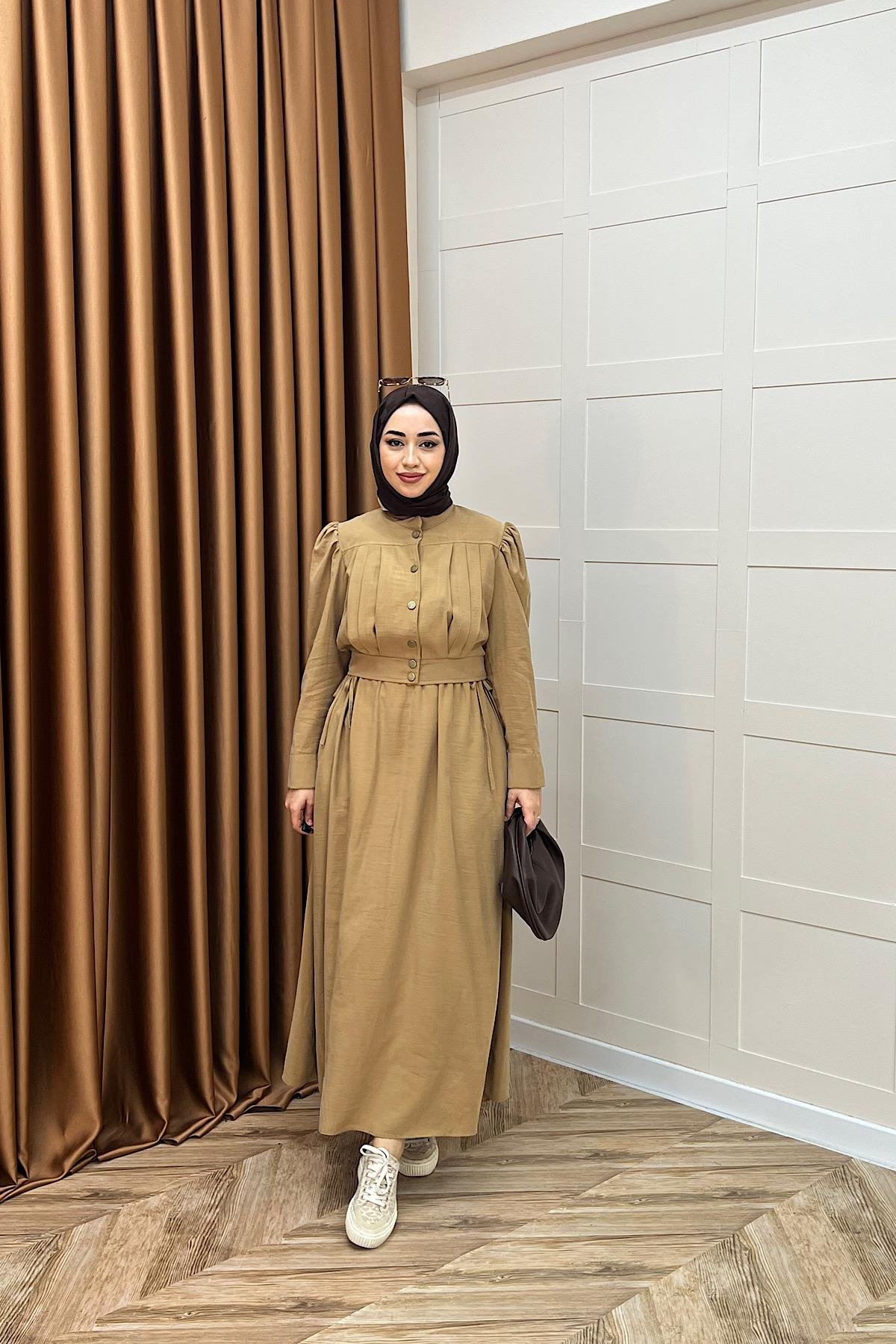 Elisa İkili Elbise Vizon