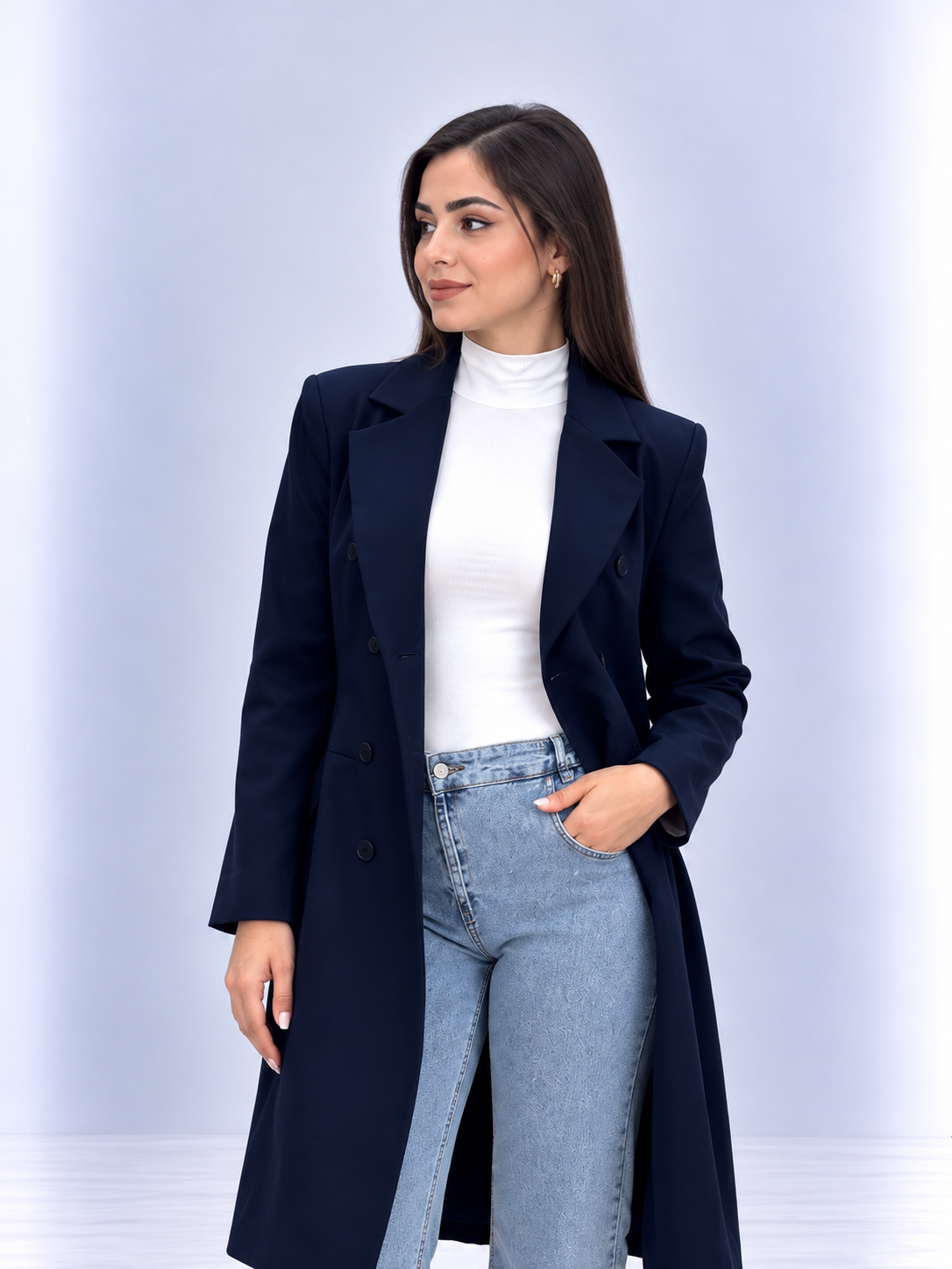 Fermin Uzun Blazer Ceket Lacivert
