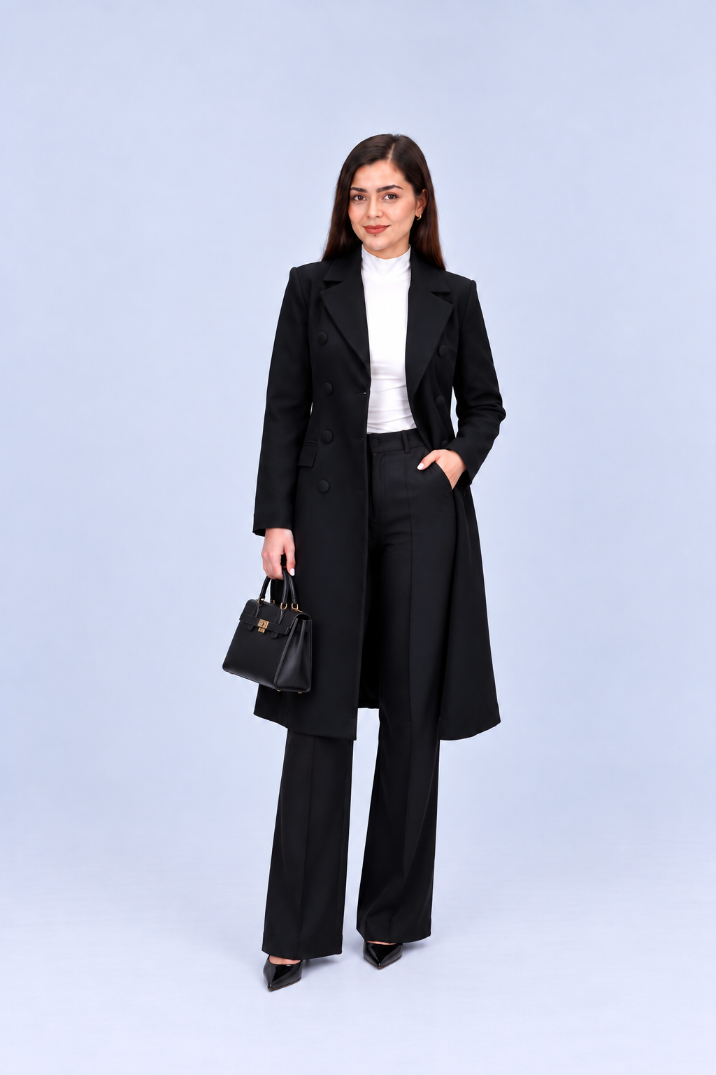 Fermin Uzun Blazer Ceket Siyah