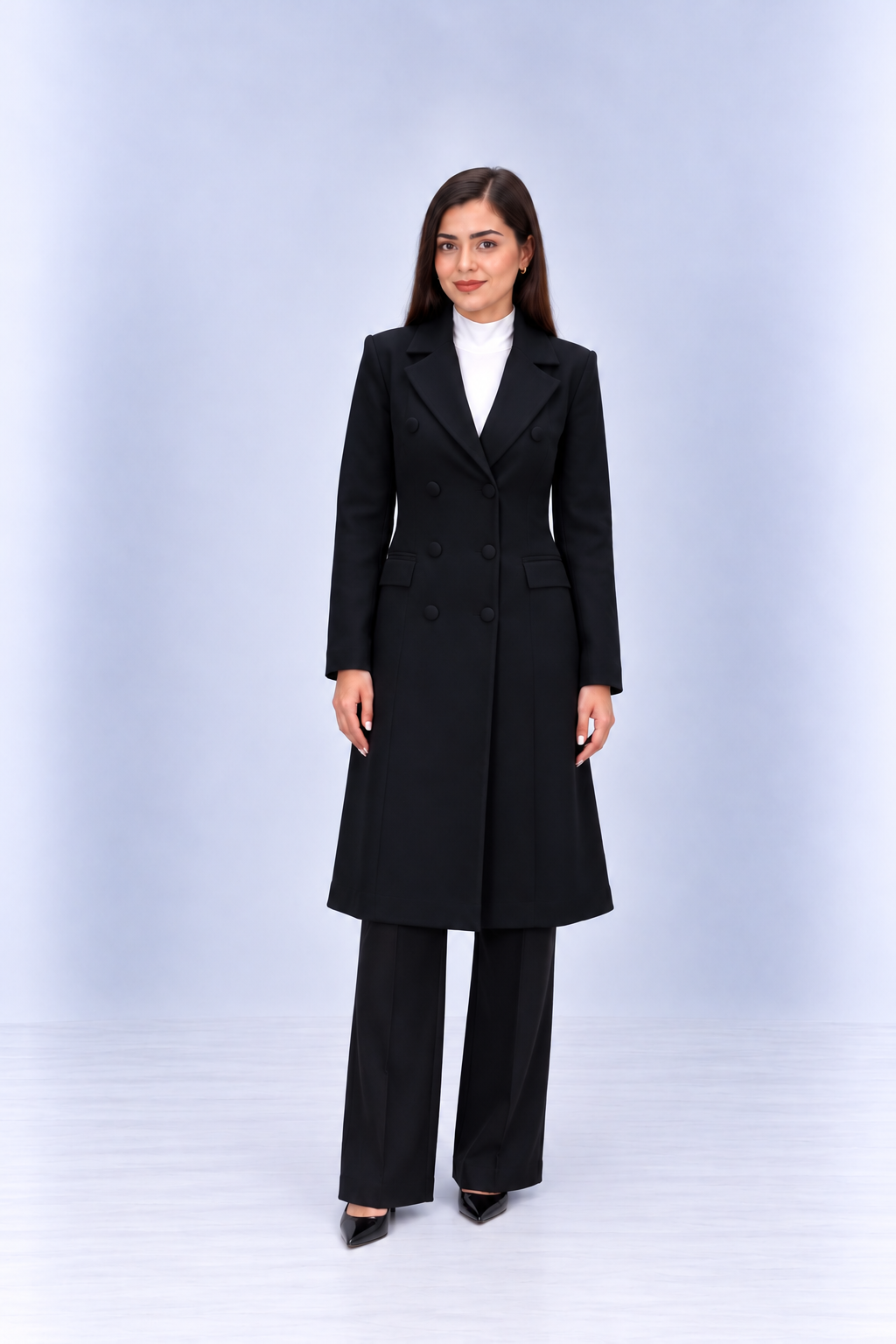 Fermin Uzun Blazer Ceket Siyah