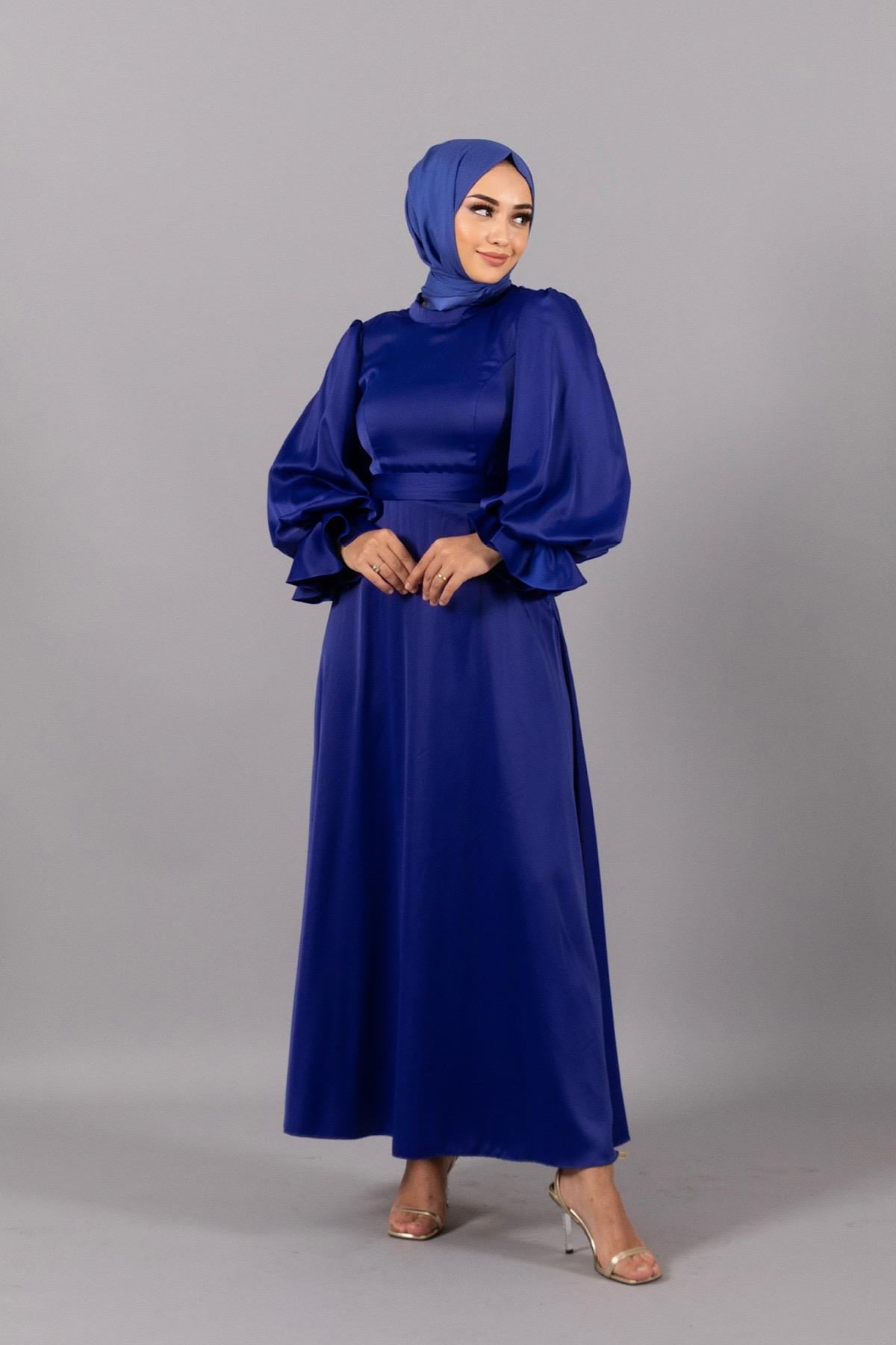 Flora Bilek Detay Saten Abiye Saks