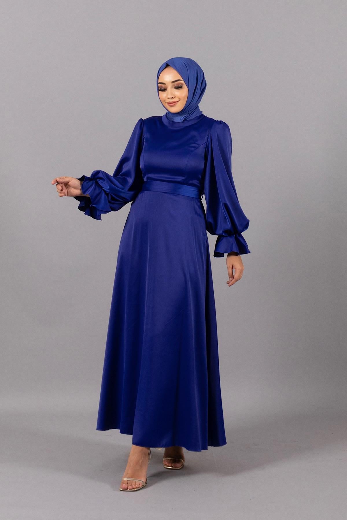 Flora Bilek Detay Saten Abiye Saks