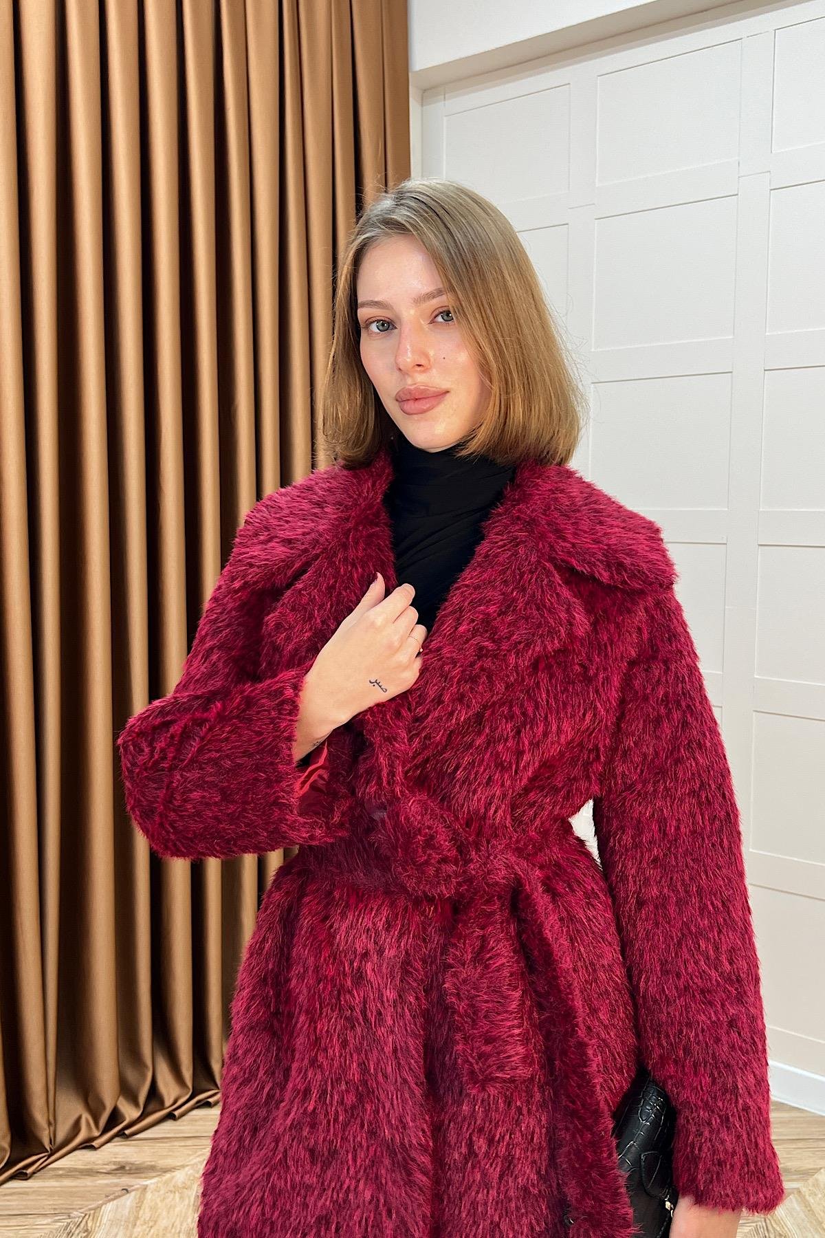 Grok Peluş Kaban Bordo