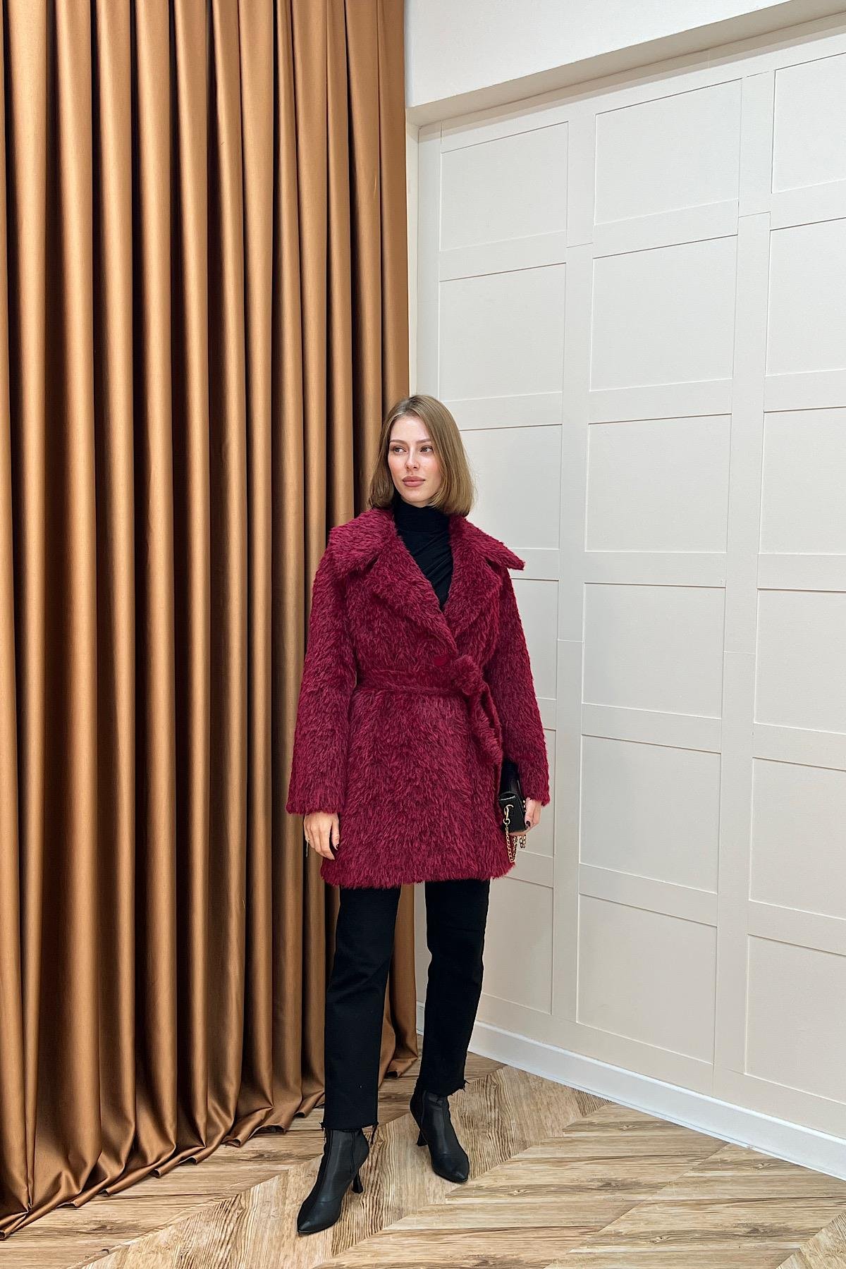 Grok Peluş Kaban Bordo