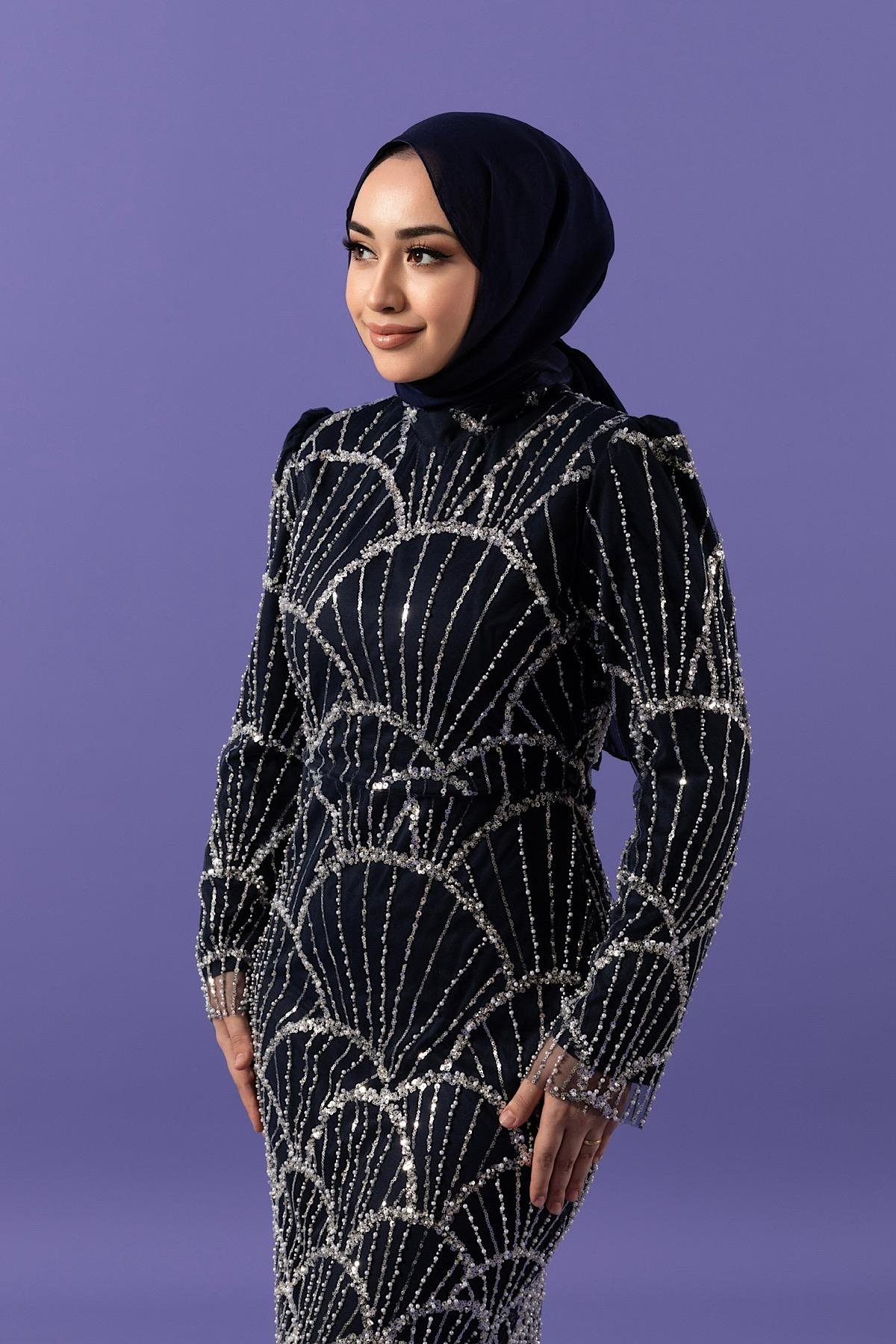 Hazal Tasarım Abiye Lacivert